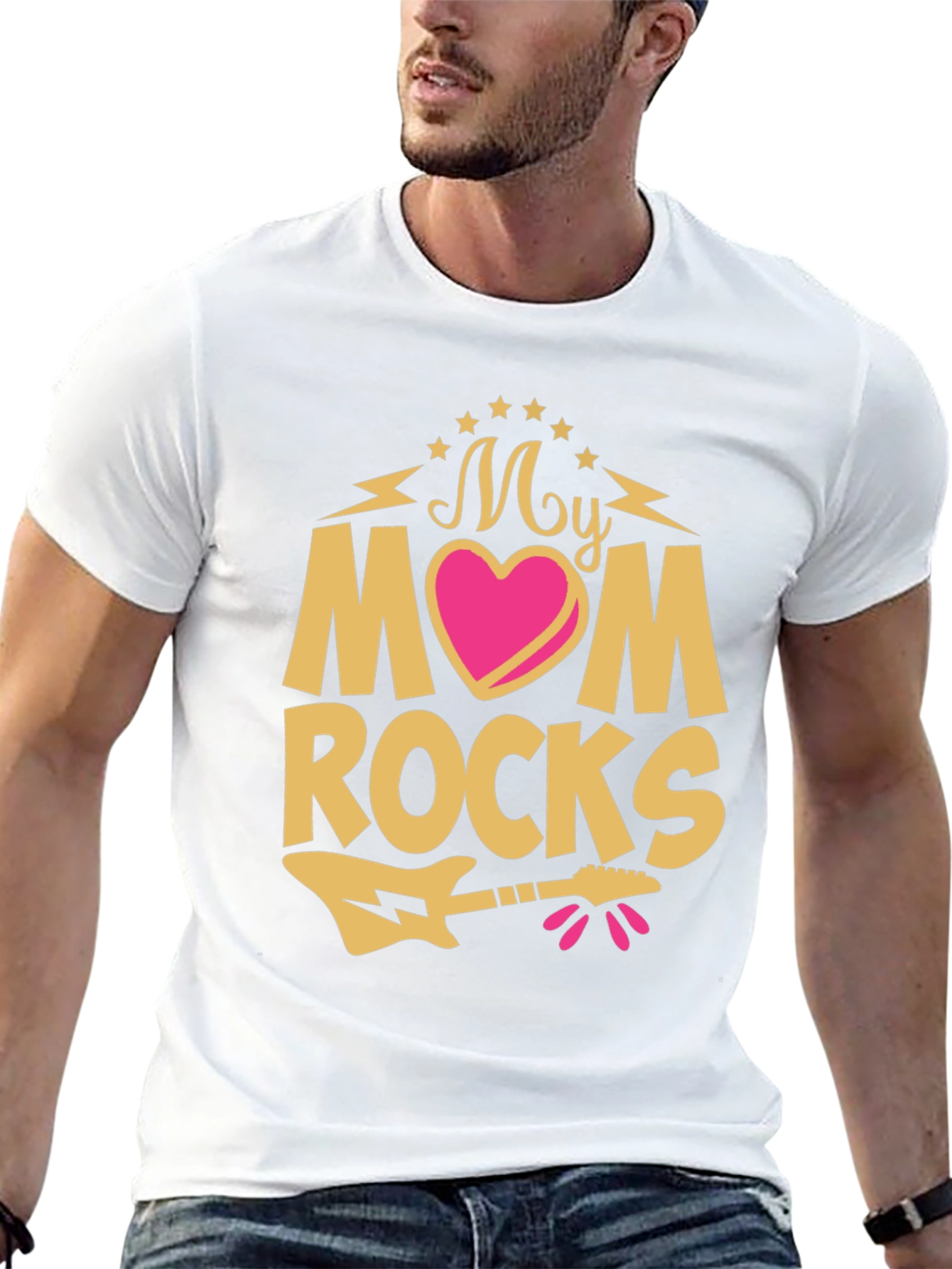 My Mom Rocks T-Shirt - Guitar Graphic