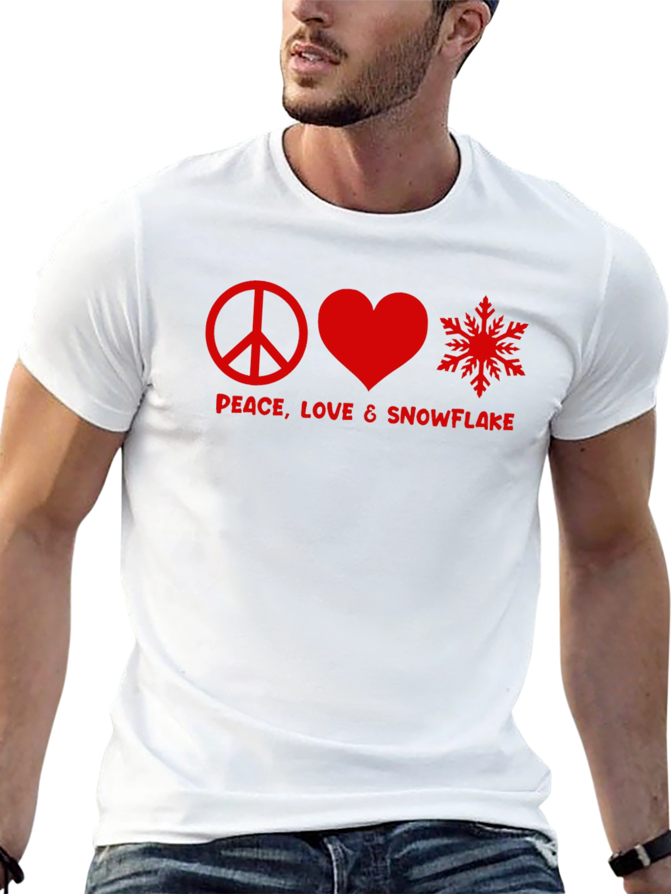 Peace Love & Snowflake Graphic Tee