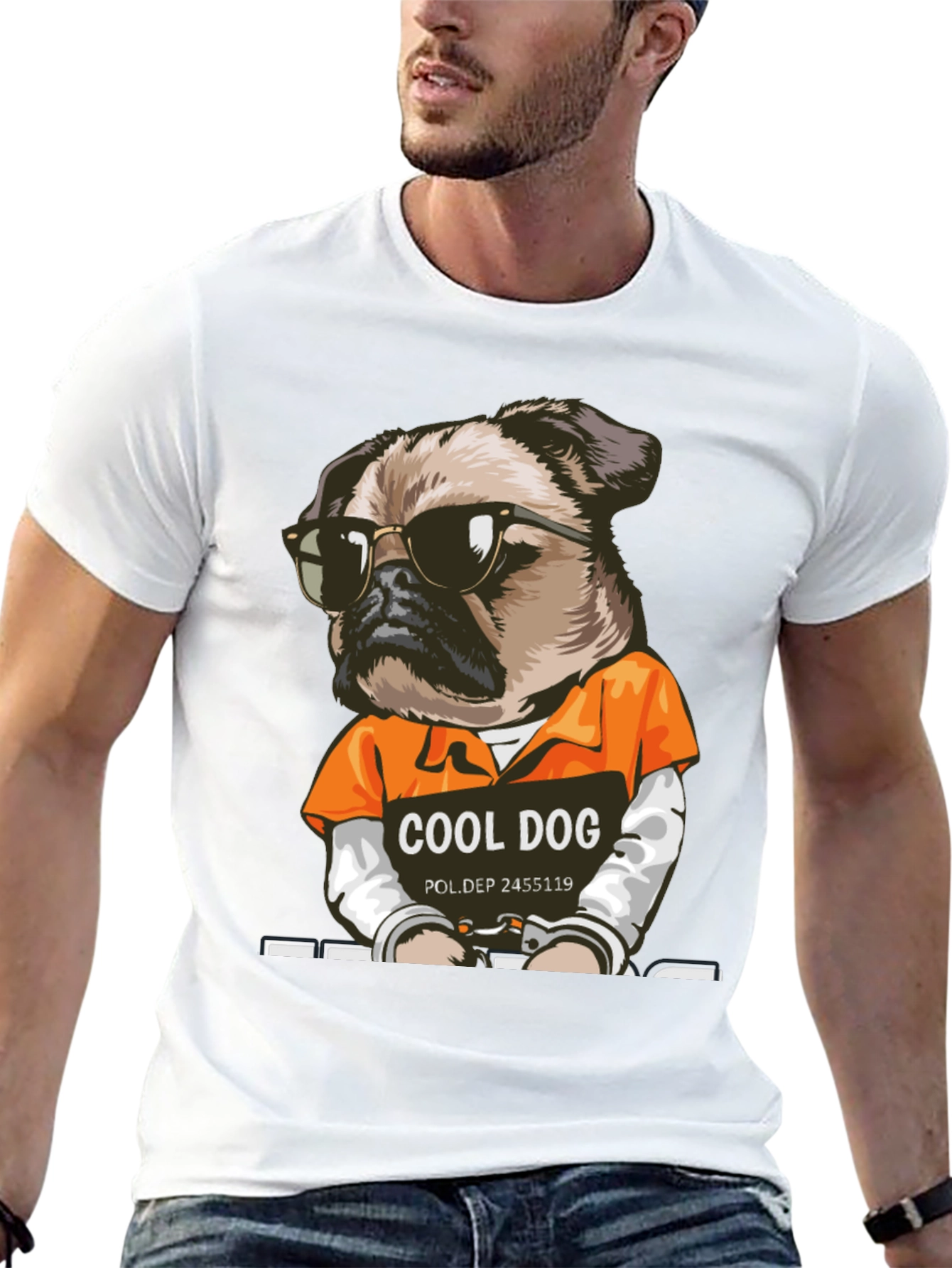 Cool Dog Inmate Graphic T-Shirt