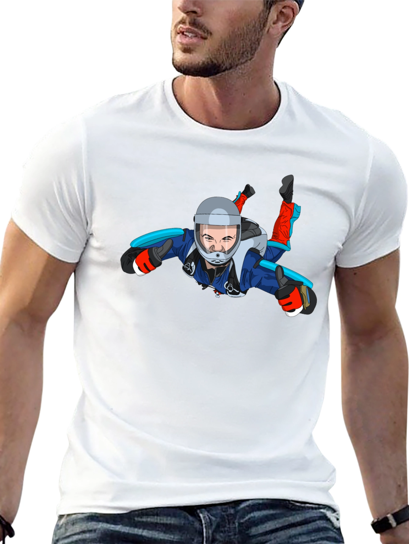 Skydiving Graphic Tee - Black Unisex T-Shirt