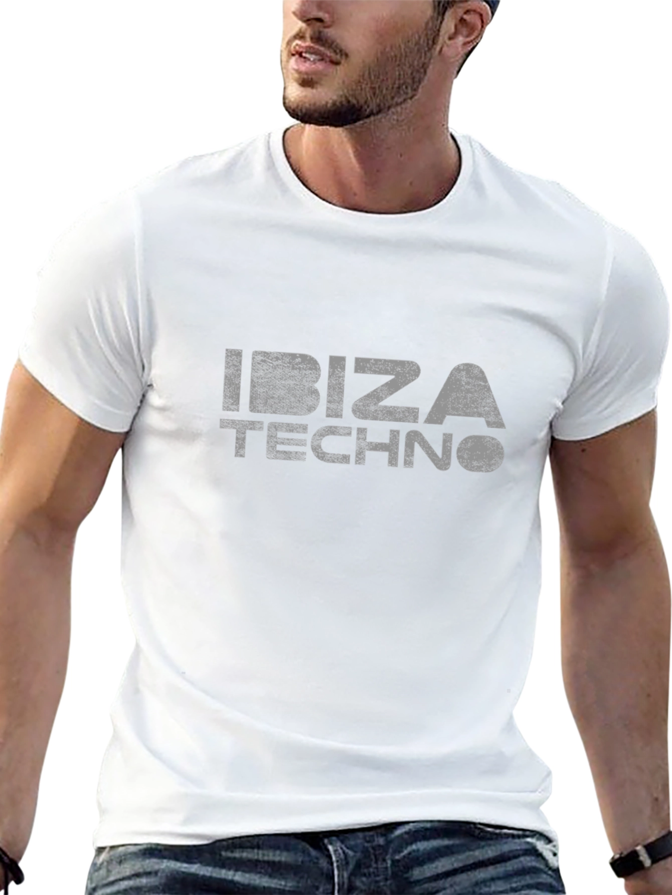 Ibiza Techno Graphic Tee - Distressed Print