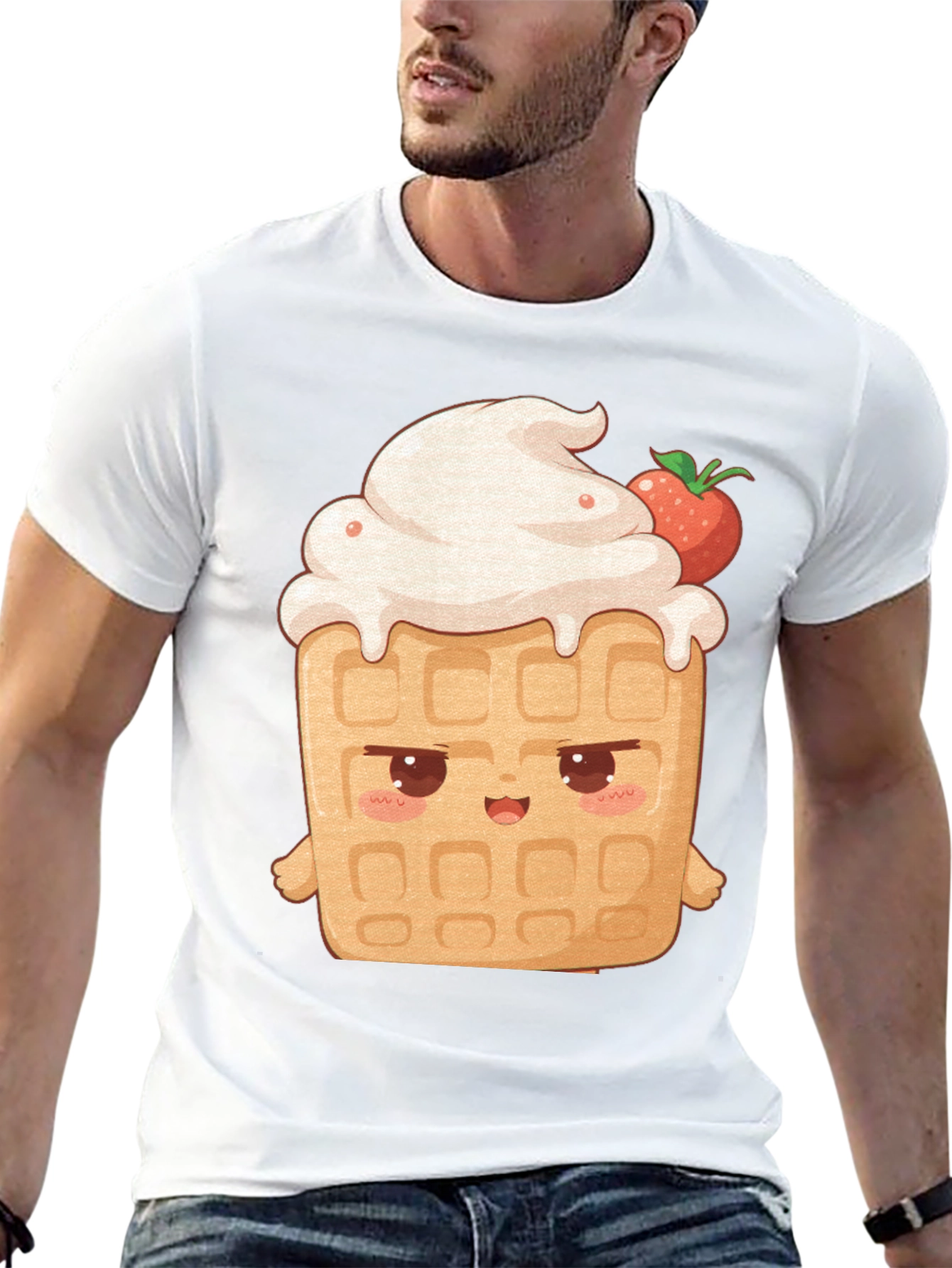 Kawaii Waffle T-Shirt - Sweet Treat Style