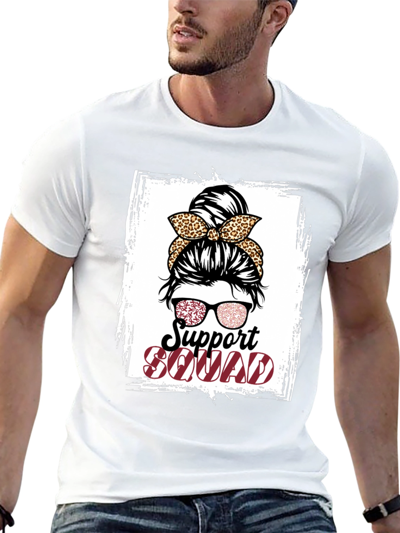 Support Squad Messy Bun T-Shirt