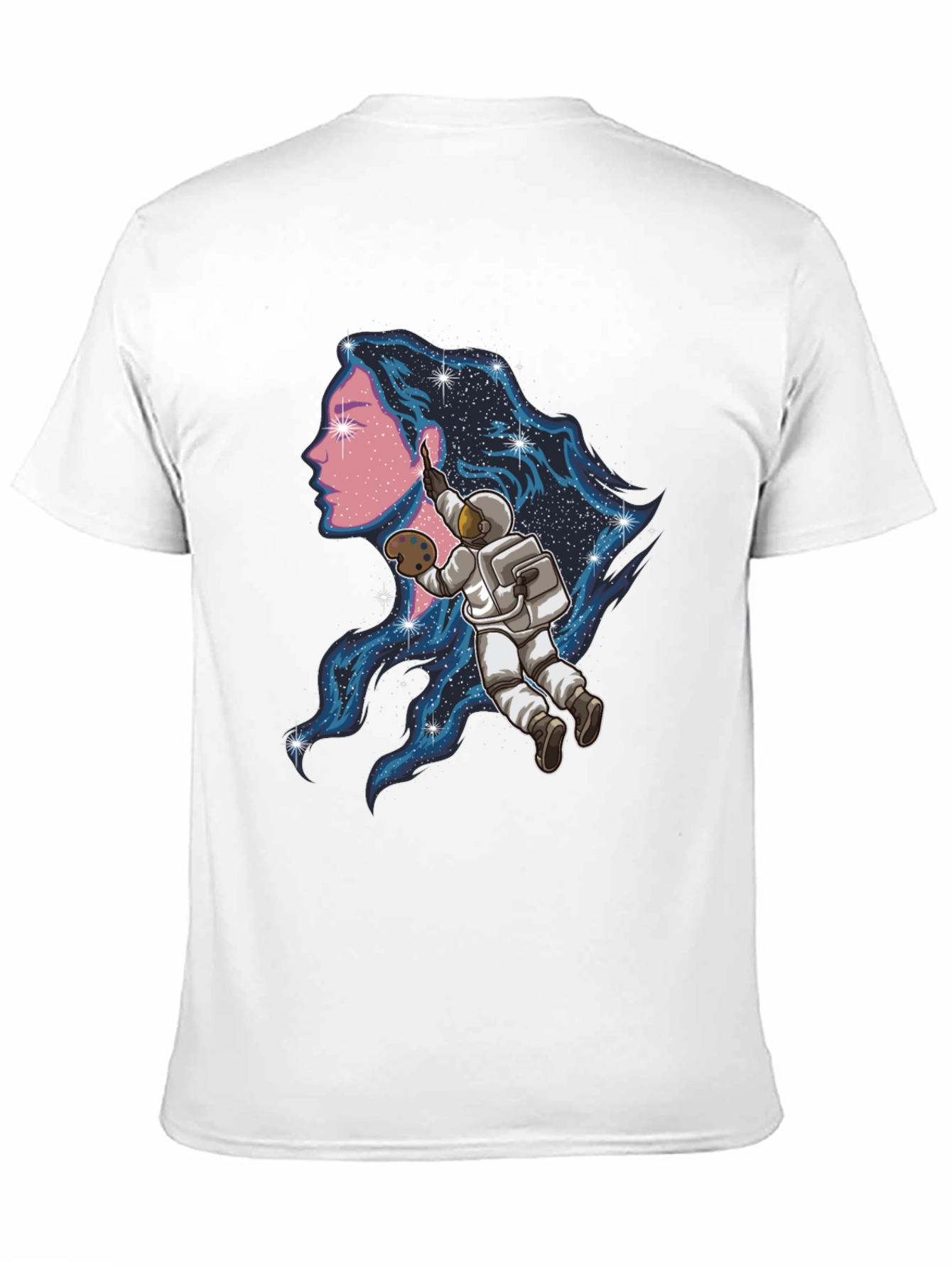 Astronaut Artist Graphic Tee - Black Cotton Blend