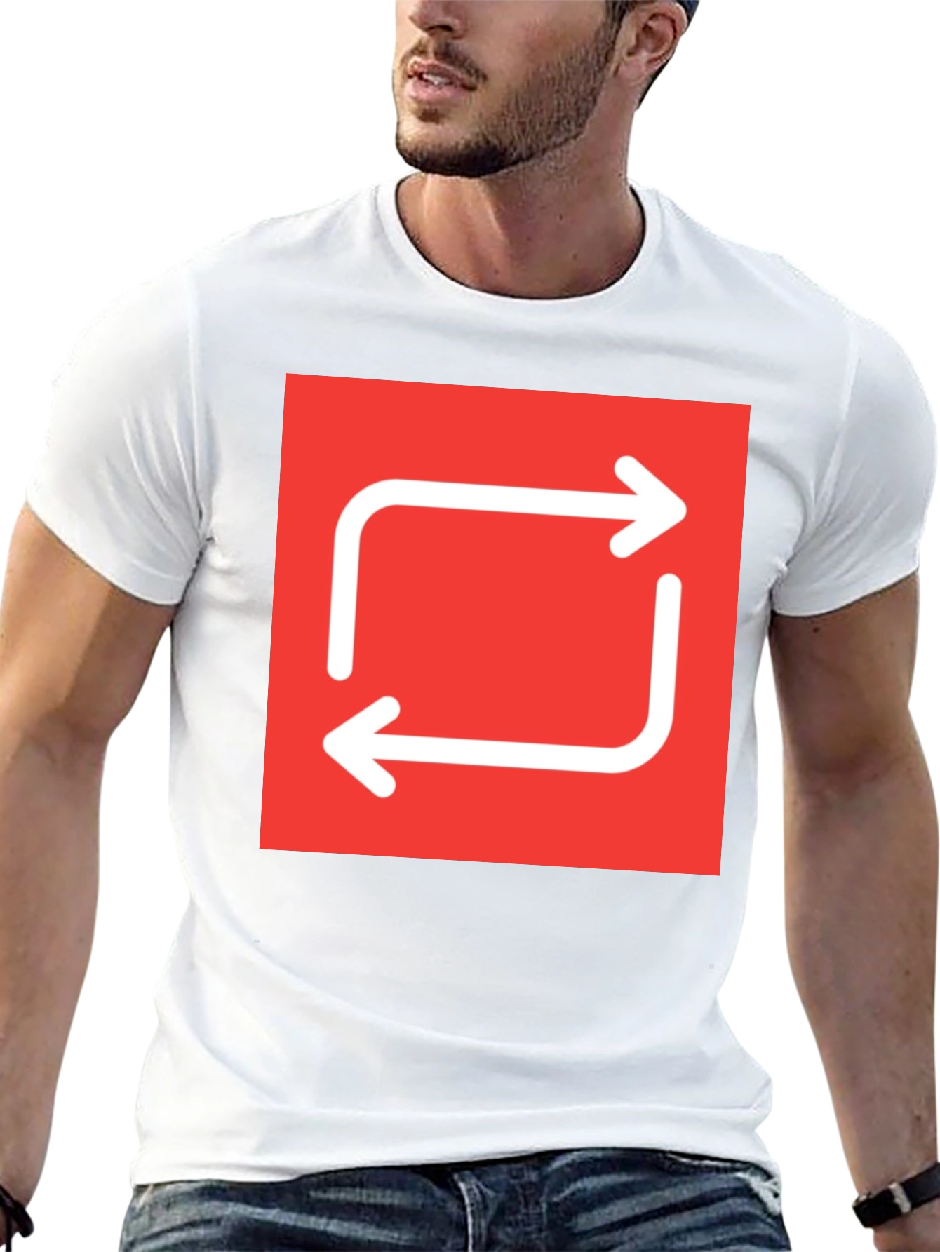 Recycle Graphic Tee - Black Cotton Casual