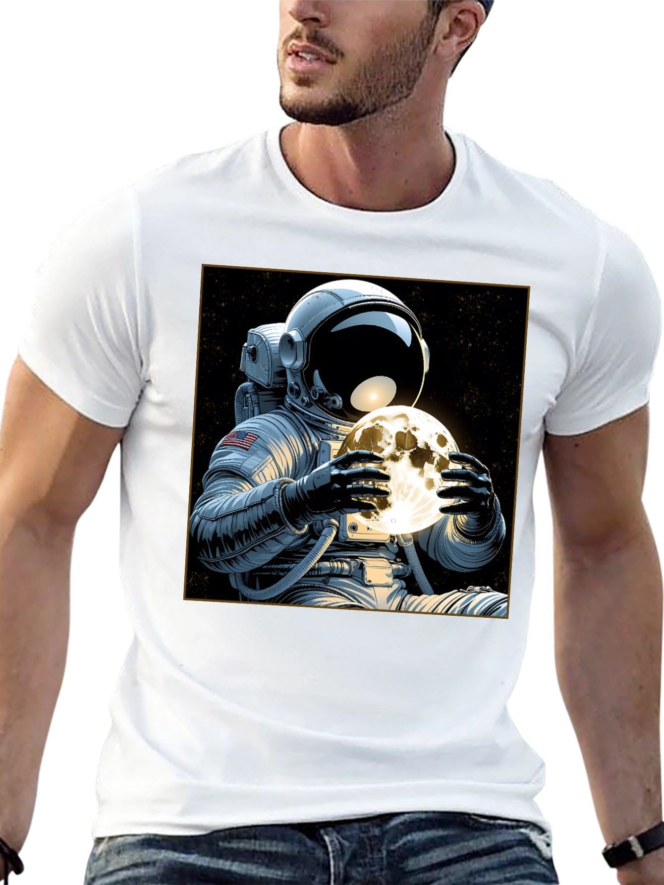 Astronaut Moon Graphic T-Shirt