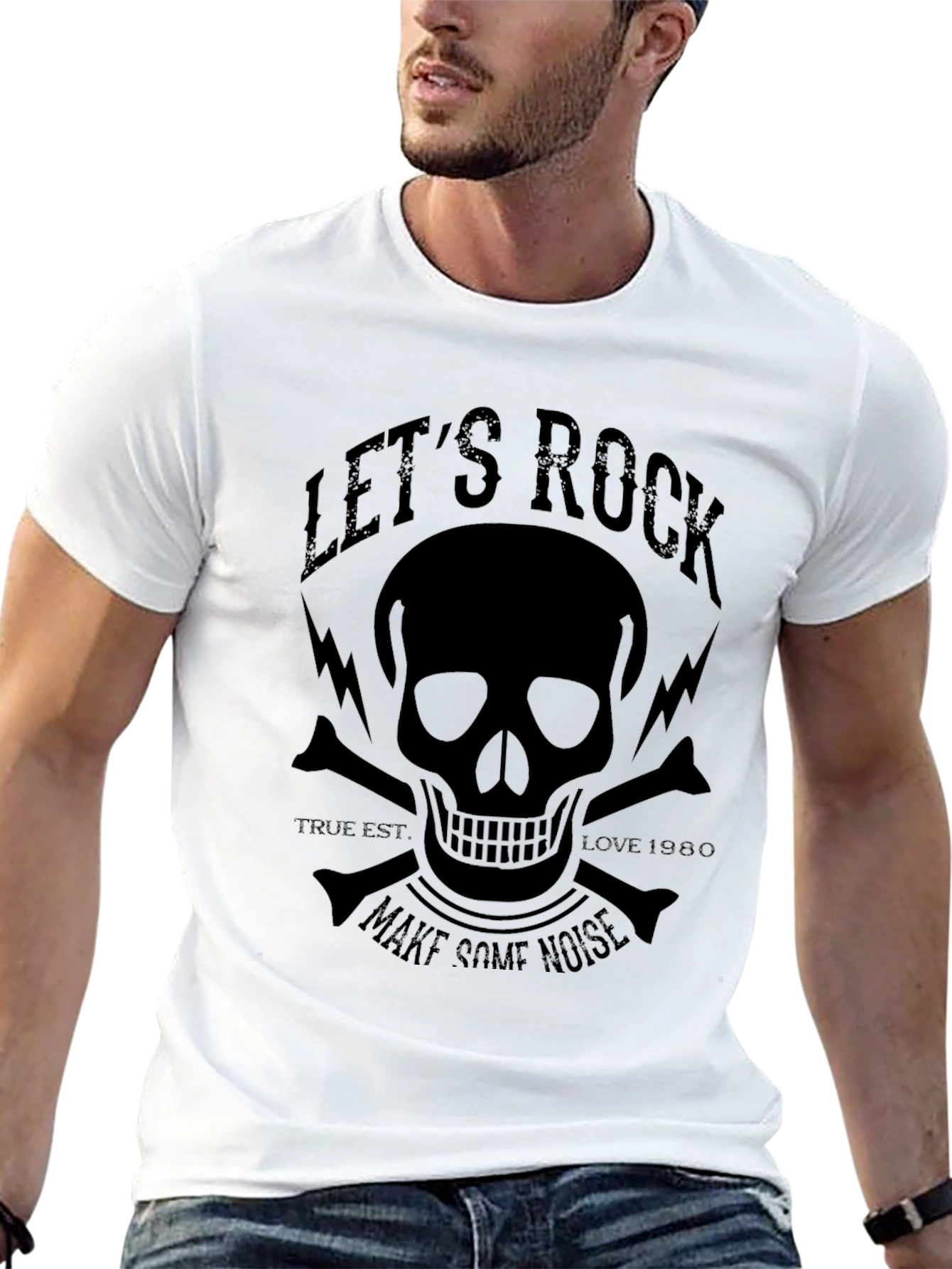 Lets Rock Skull Graphic T-Shirt