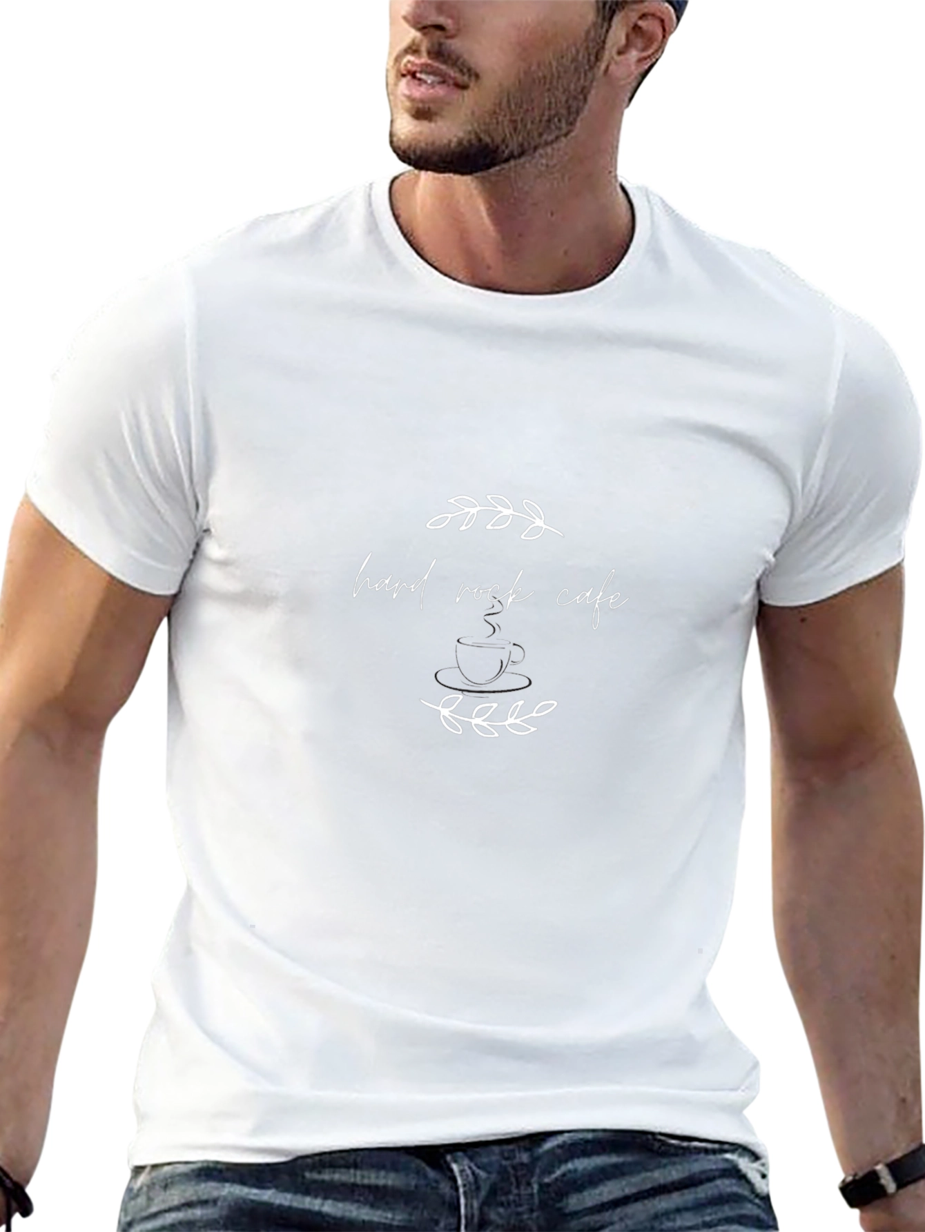Hard Rock Cafe Black T-Shirt with Leaf Detail