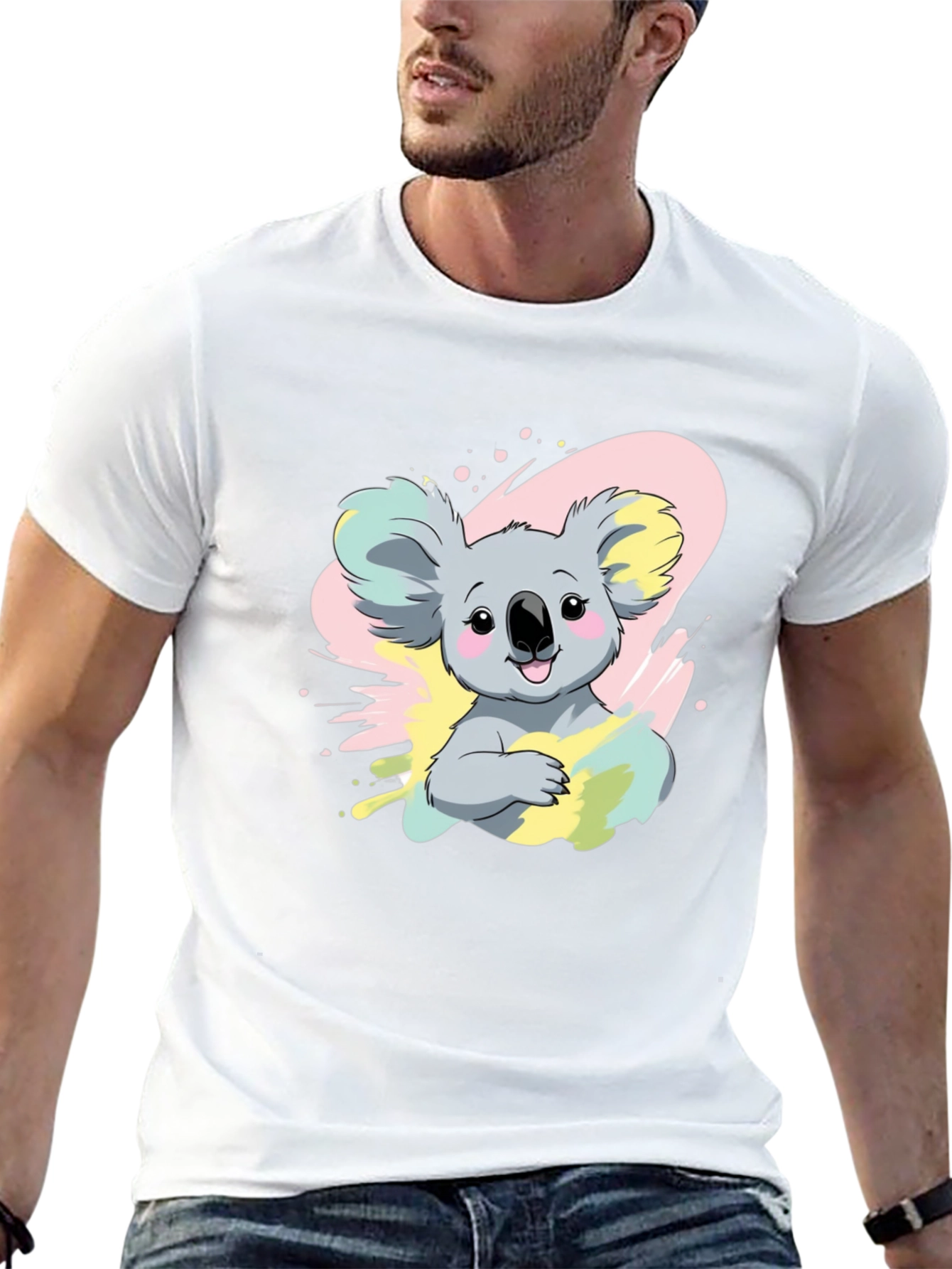 Koala Bear Graphic Tee - Mens Black T-Shirt