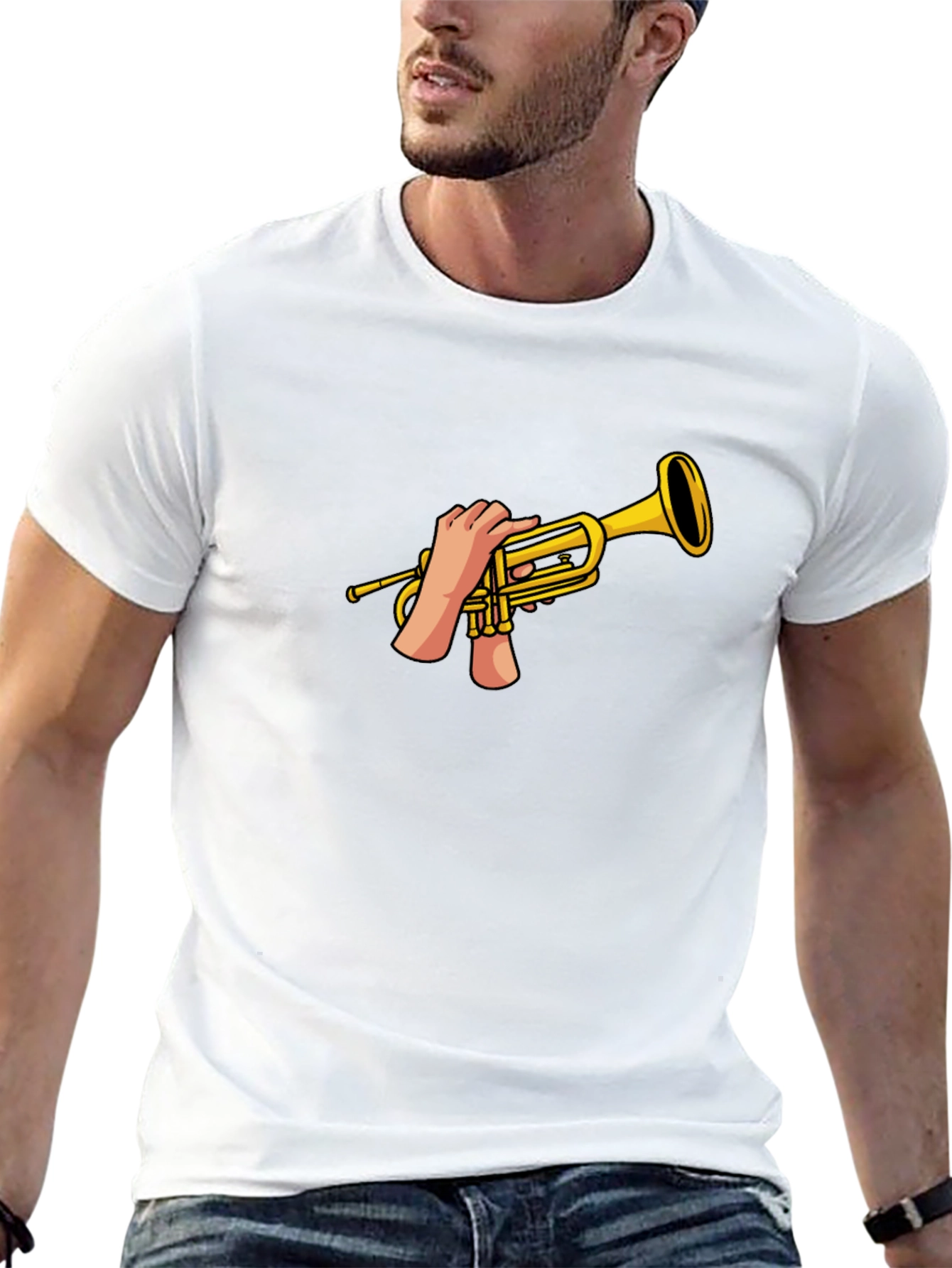 Trumpet Hands Graphic T-Shirt - Black