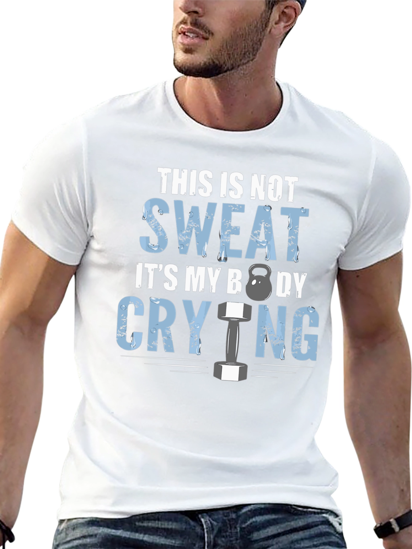 Funny Workout T-Shirt - Body Crying
