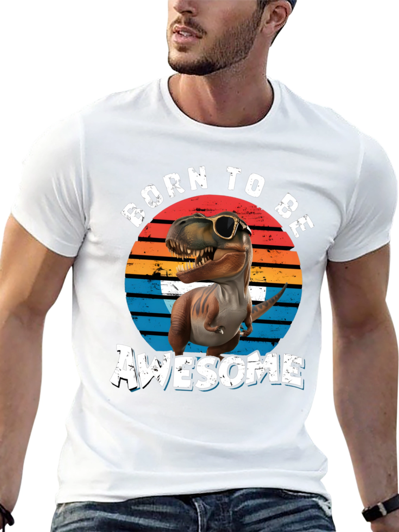 Born to Be Awesome T-Rex Graphic Tee