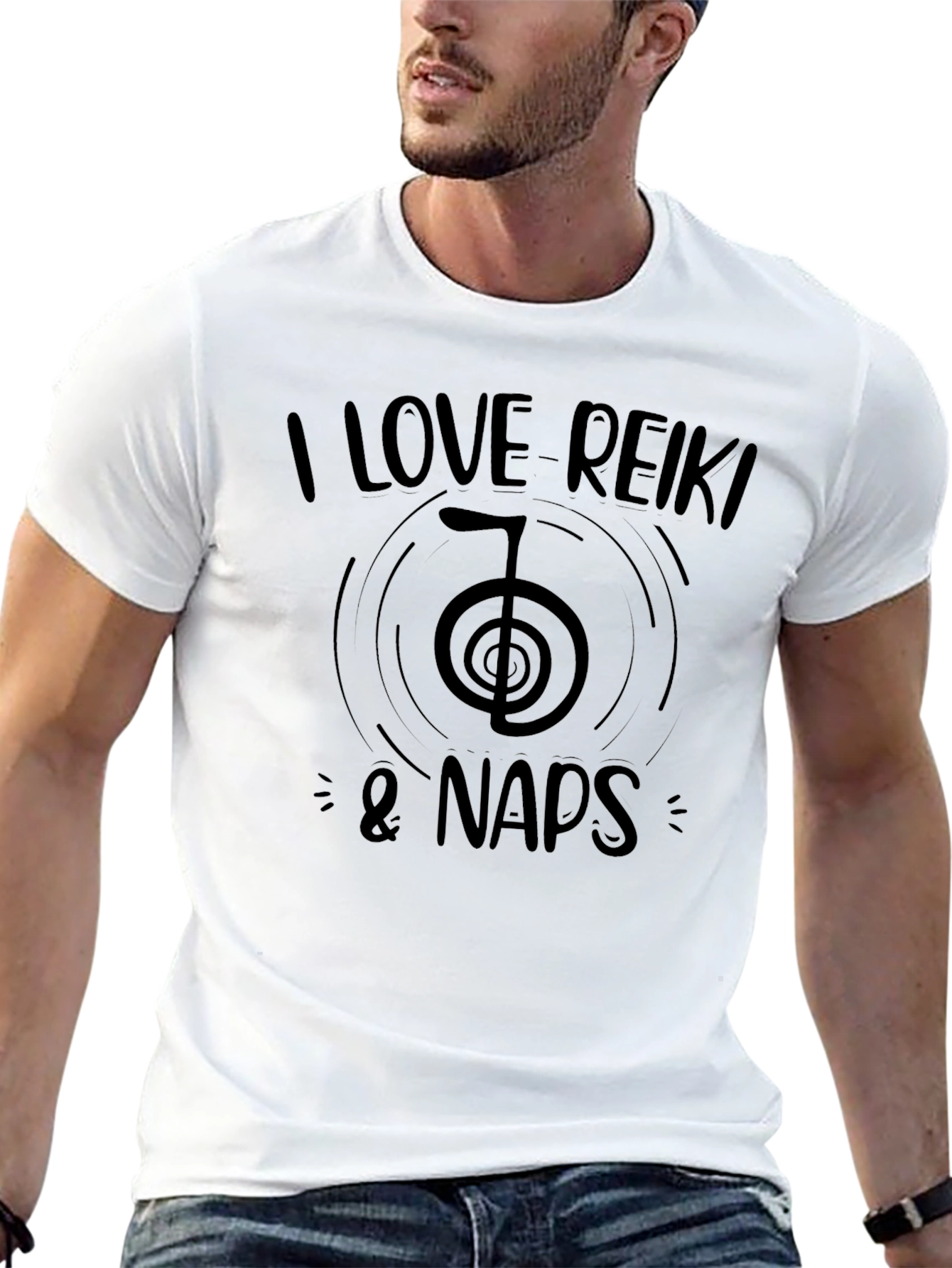I Love Reiki & Naps Black T-Shirt