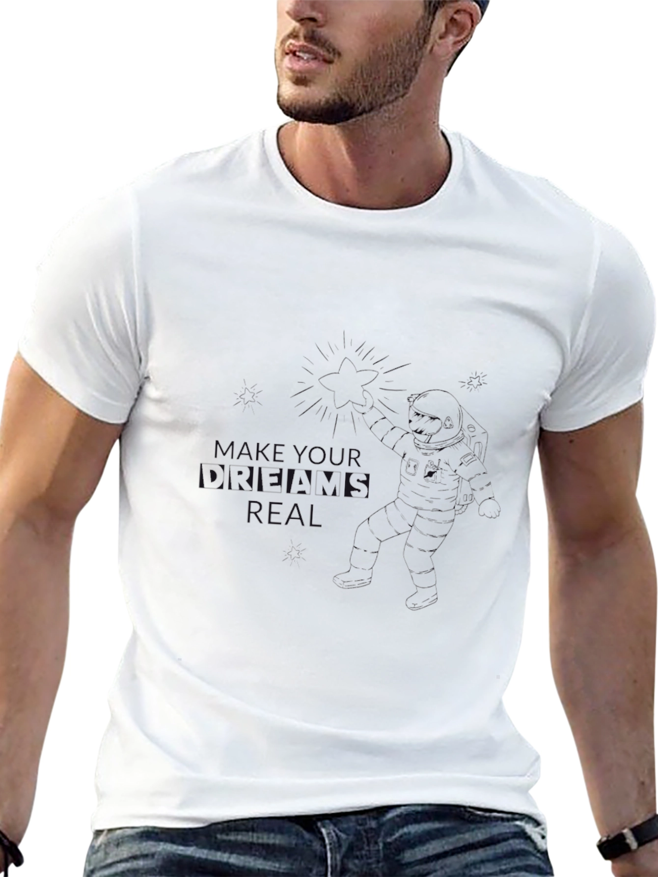 Mens Solid Black Crew Neck T-Shirt