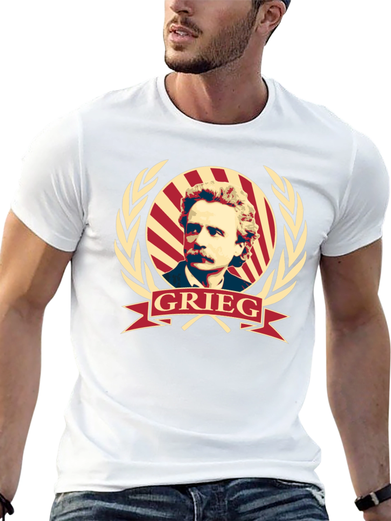 Grieg Portrait T-Shirt - Classic Composer Tee
