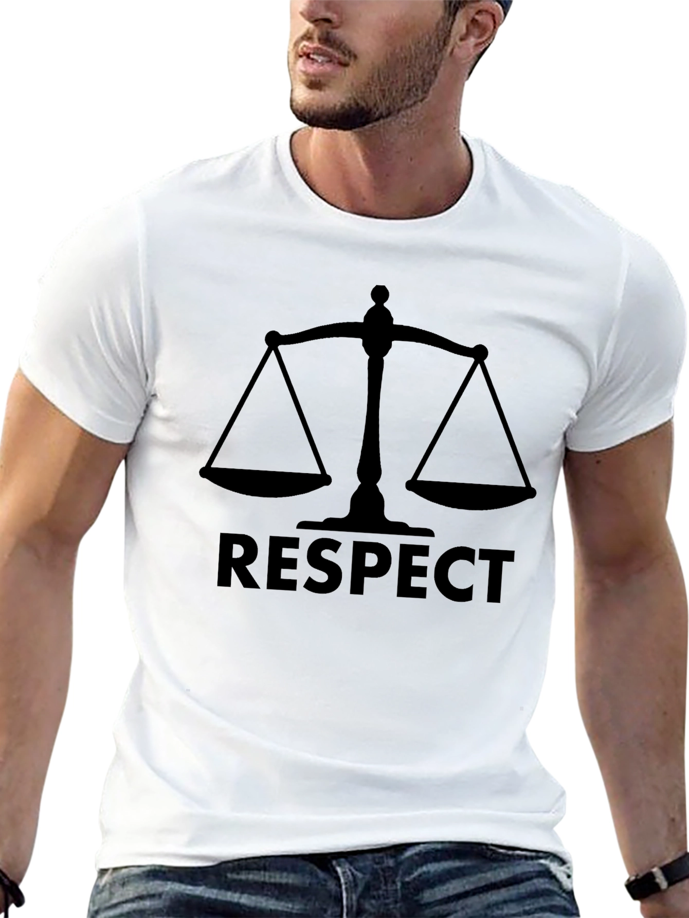 Respect Graphic T-Shirt - Scales of Justice Design