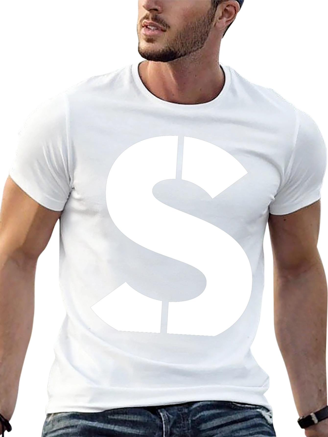 Bold S Graphic Tee - Classic Black Cotton