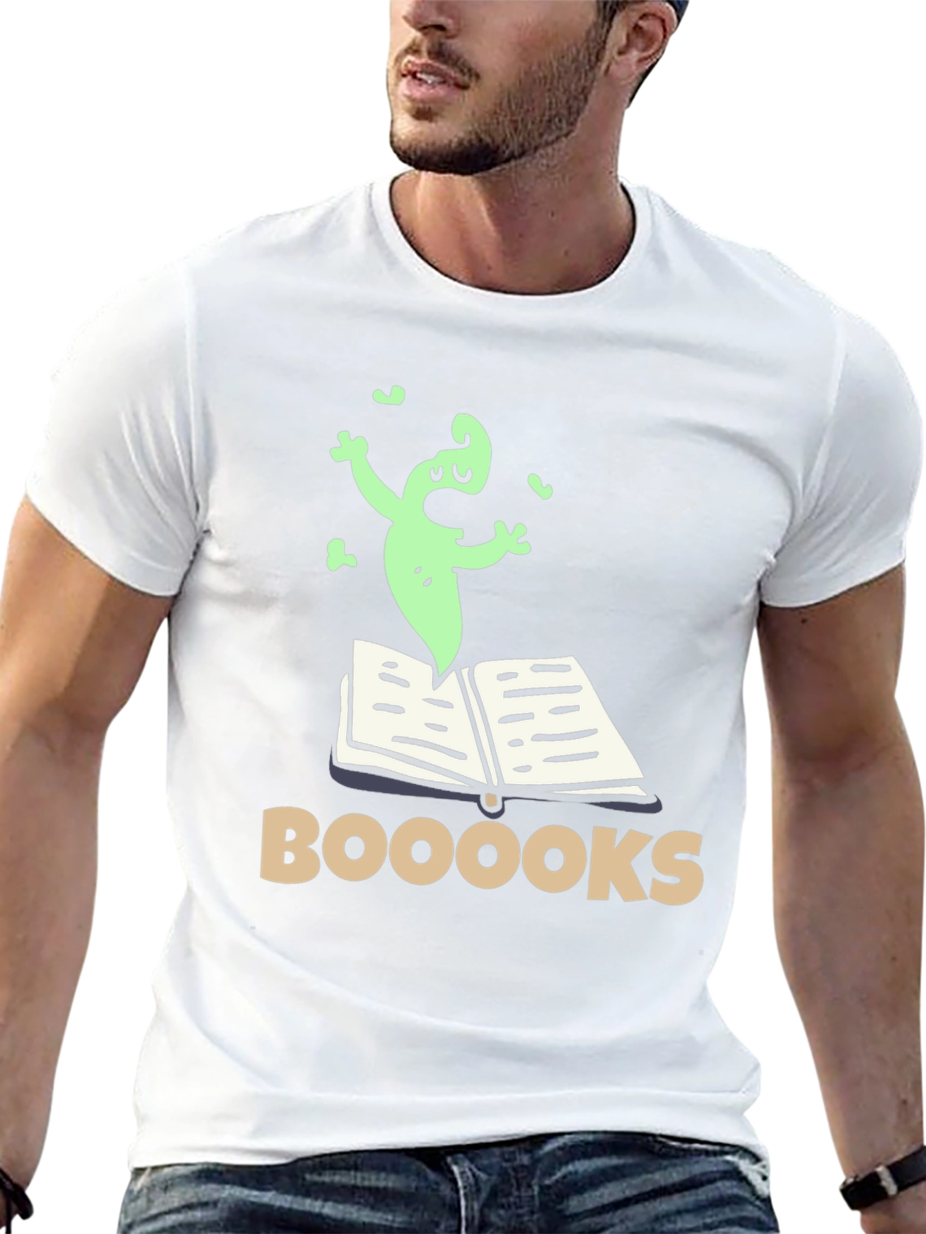 Booooks! Funny Ghost Reading T-Shirt