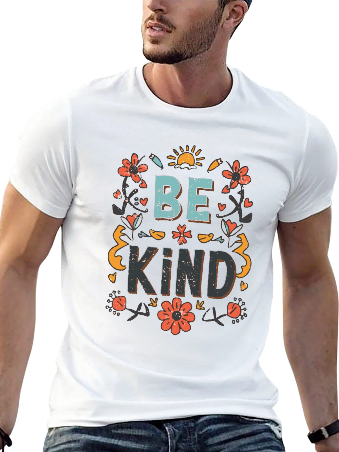 Be Kind Floral Graphic Tee - Soft Cotton