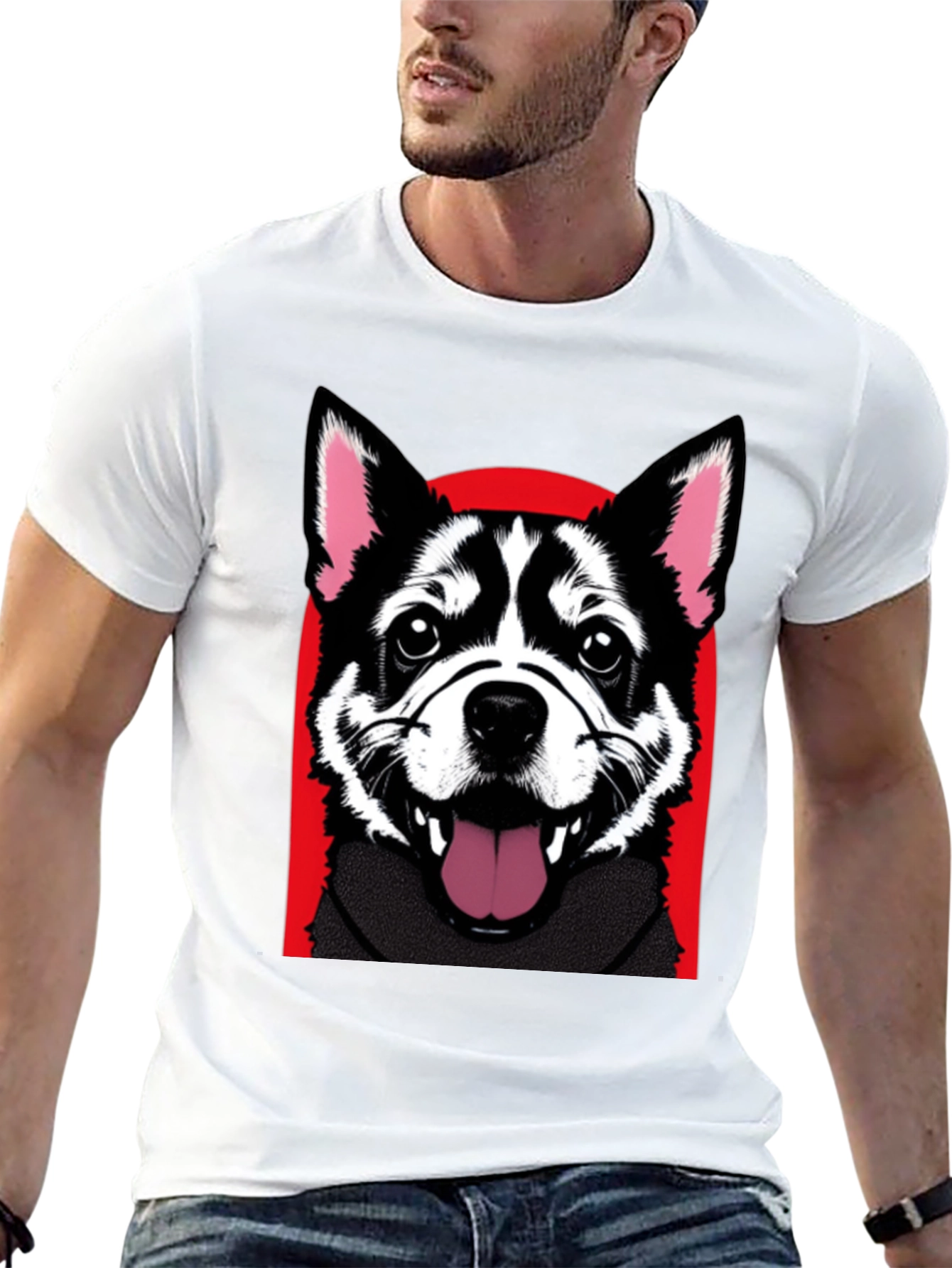 Cool Dog Graphic Tee - Black Cotton Shirt