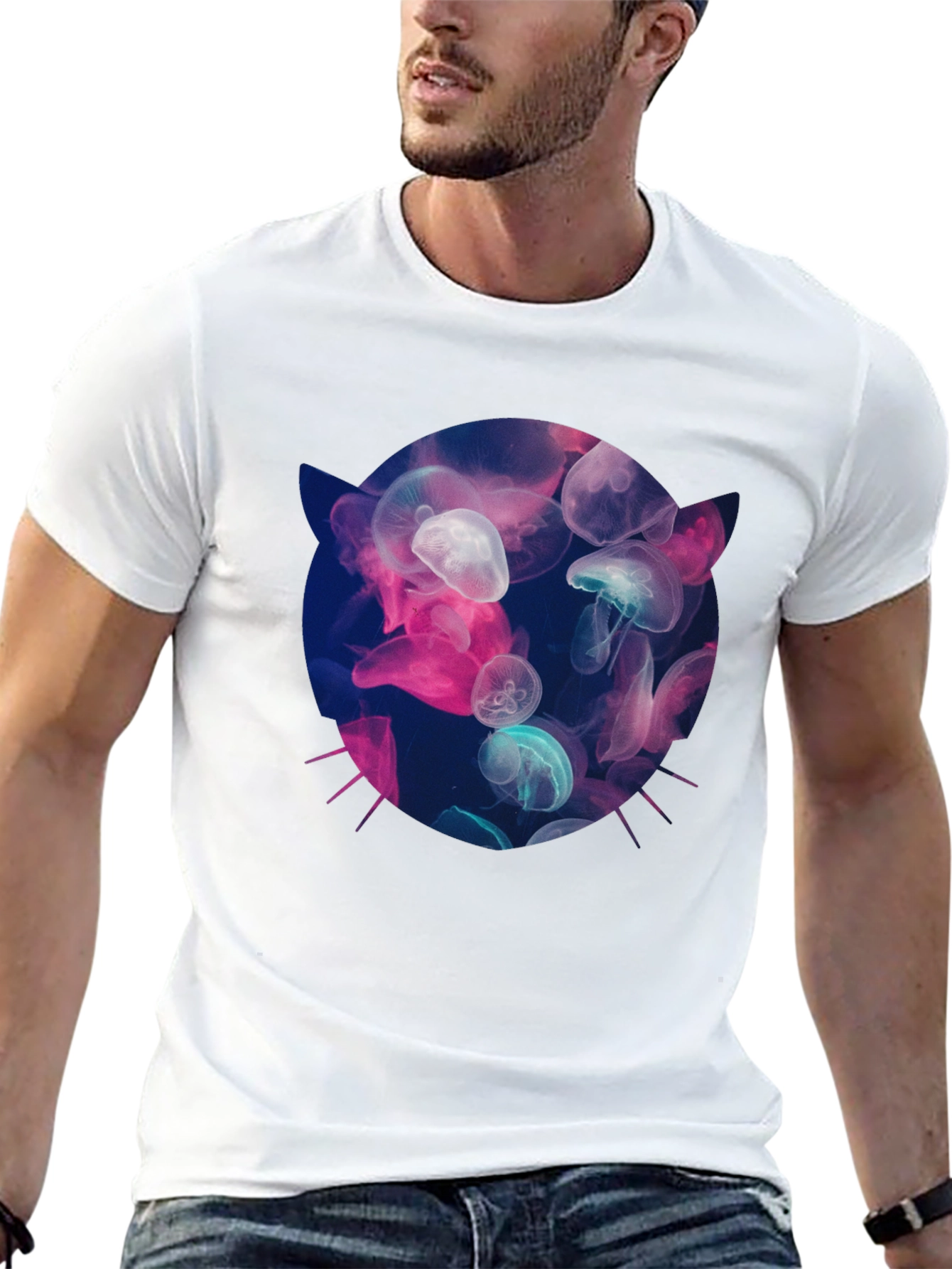 Jellyfish Cat T-Shirt - Unique Graphic Tee