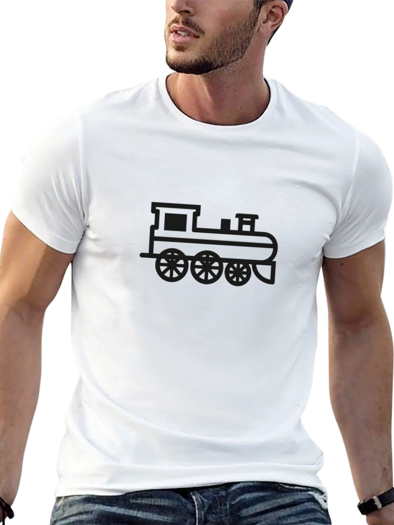 Train Graphic Tee - Black Cotton