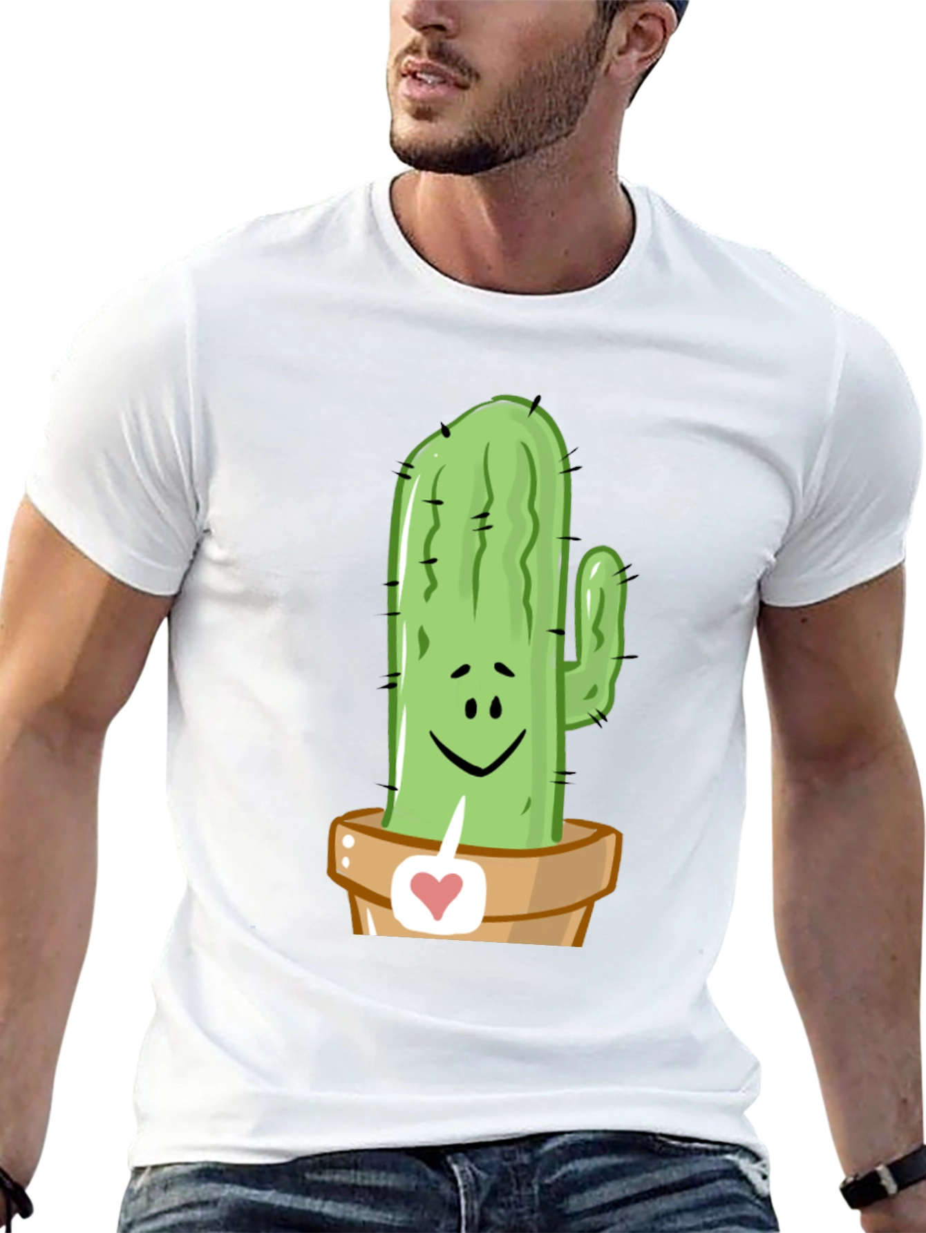 Cactus Love Graphic Tee - Unique Potted Plant Design