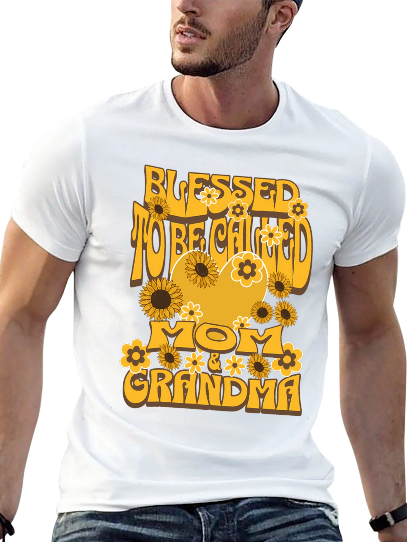 Blessed Mom & Grandma T-Shirt Sunflower Design
