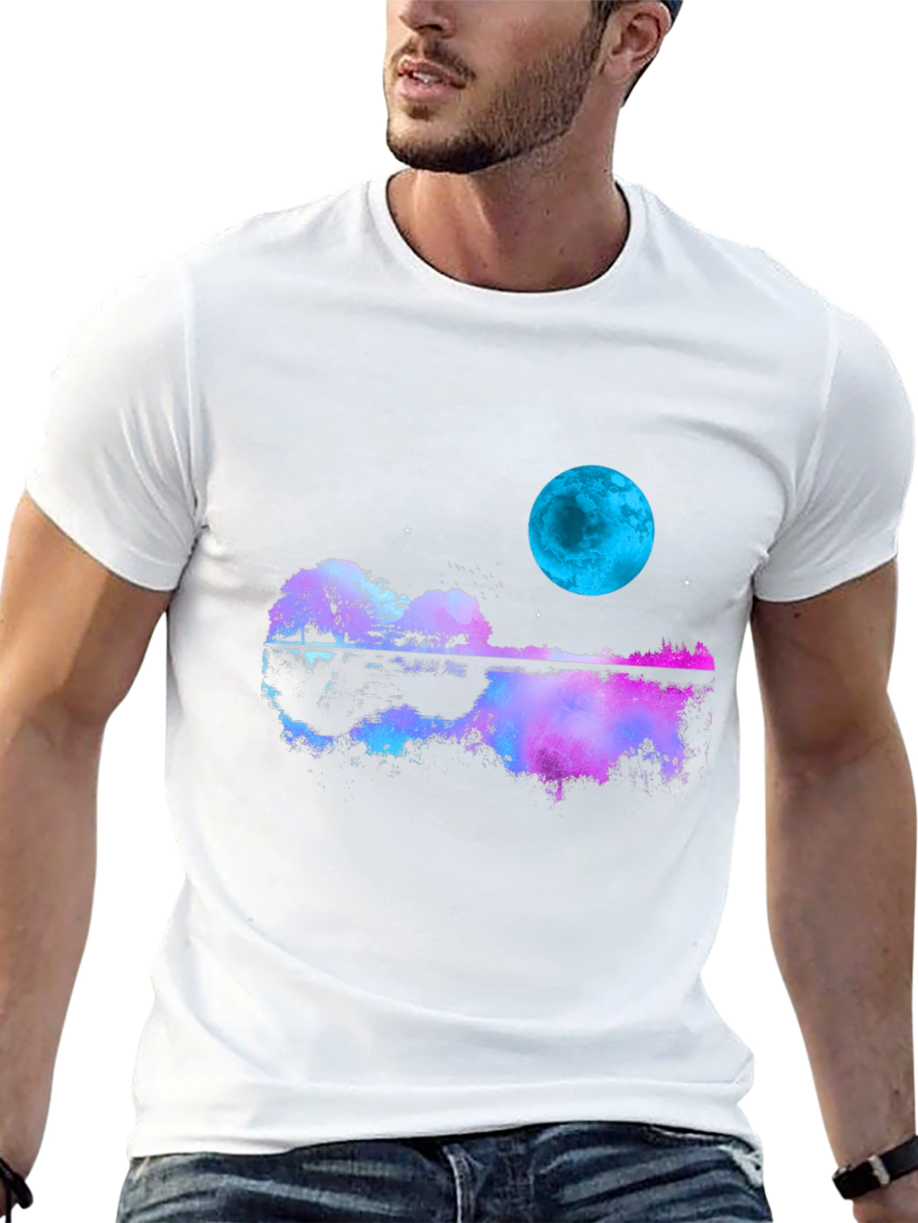 Guitar Moon T-Shirt - Reflective Graphic Tee