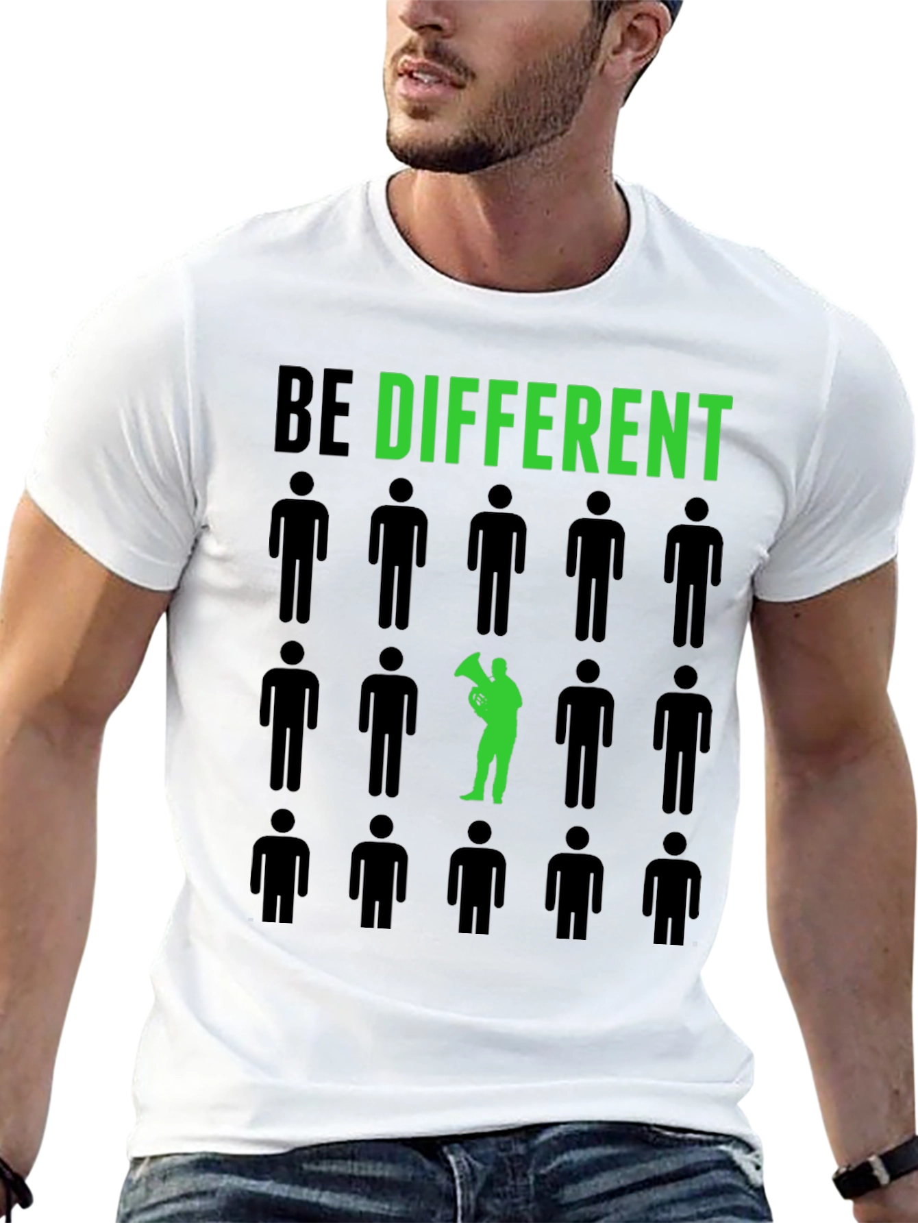 Be Different T-Shirt - Unique Green Design