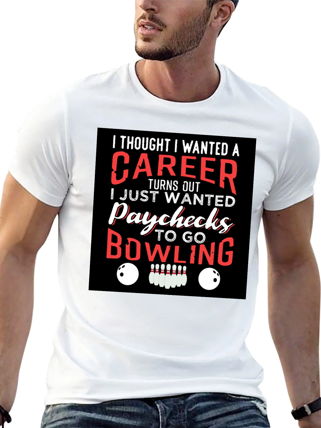 Bowling Paychecks Graphic T-Shirt