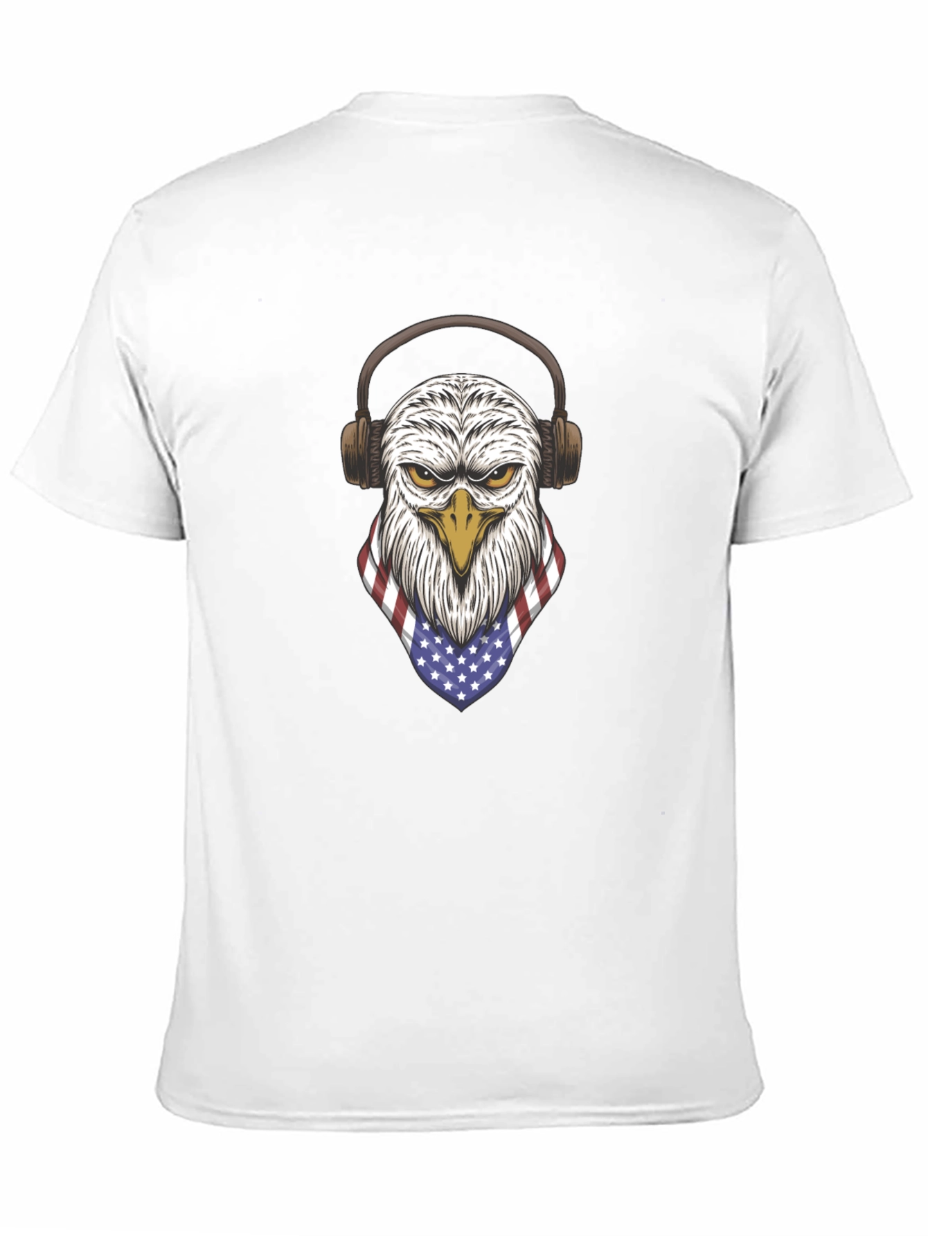 Eagle USA Flag Headphones Graphic T-Shirt