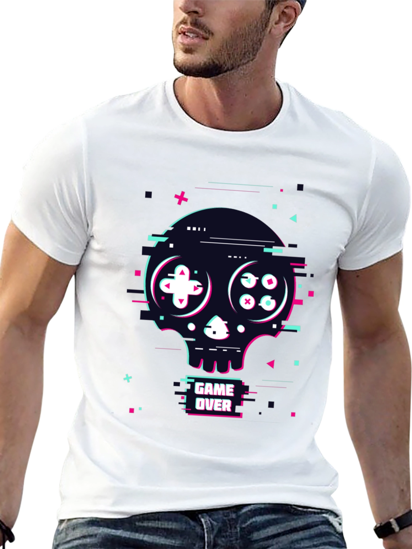 Game Over Skull Graphic Tee - Gamer Style