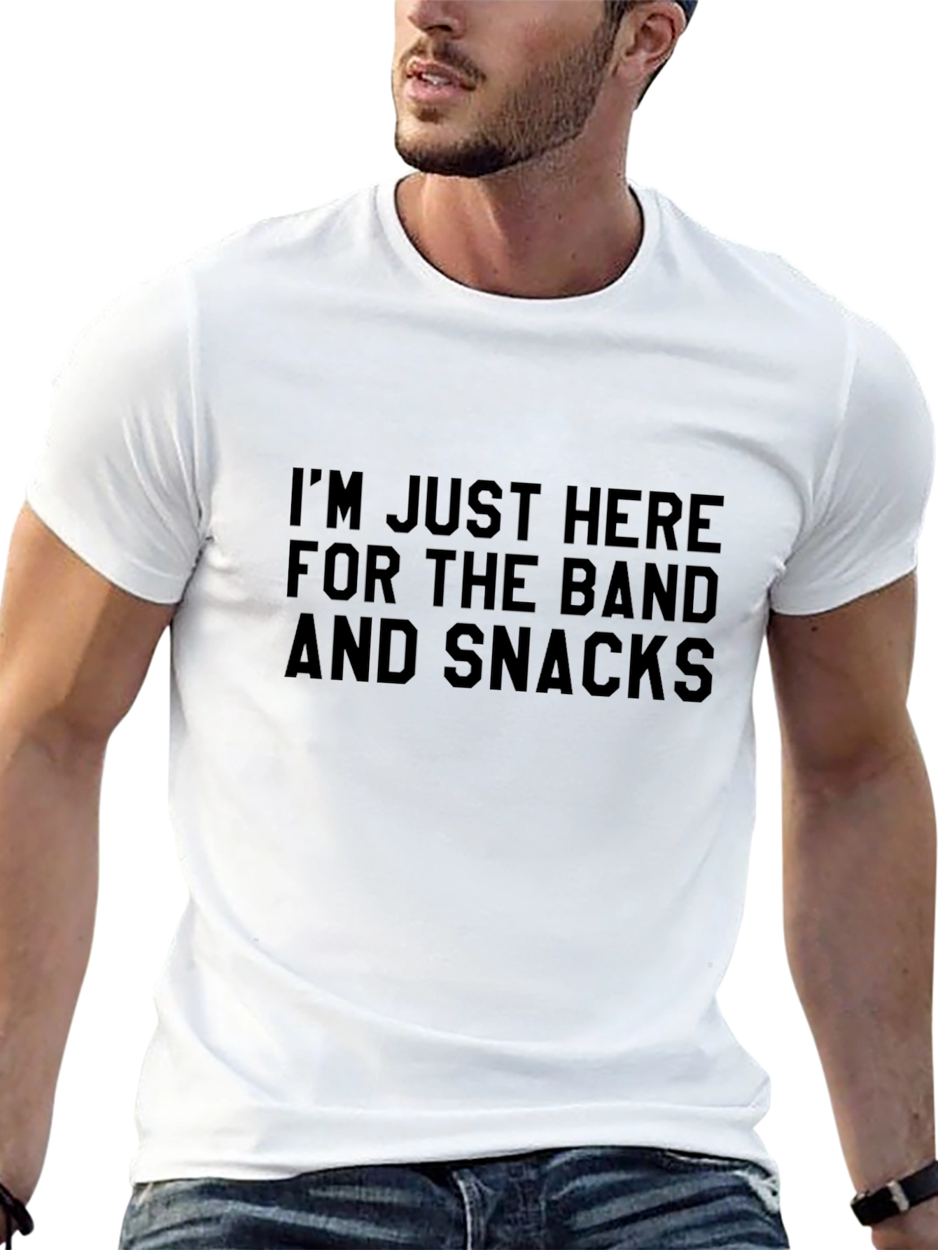 Band & Snacks Graphic T-Shirt - Black Cotton Tee