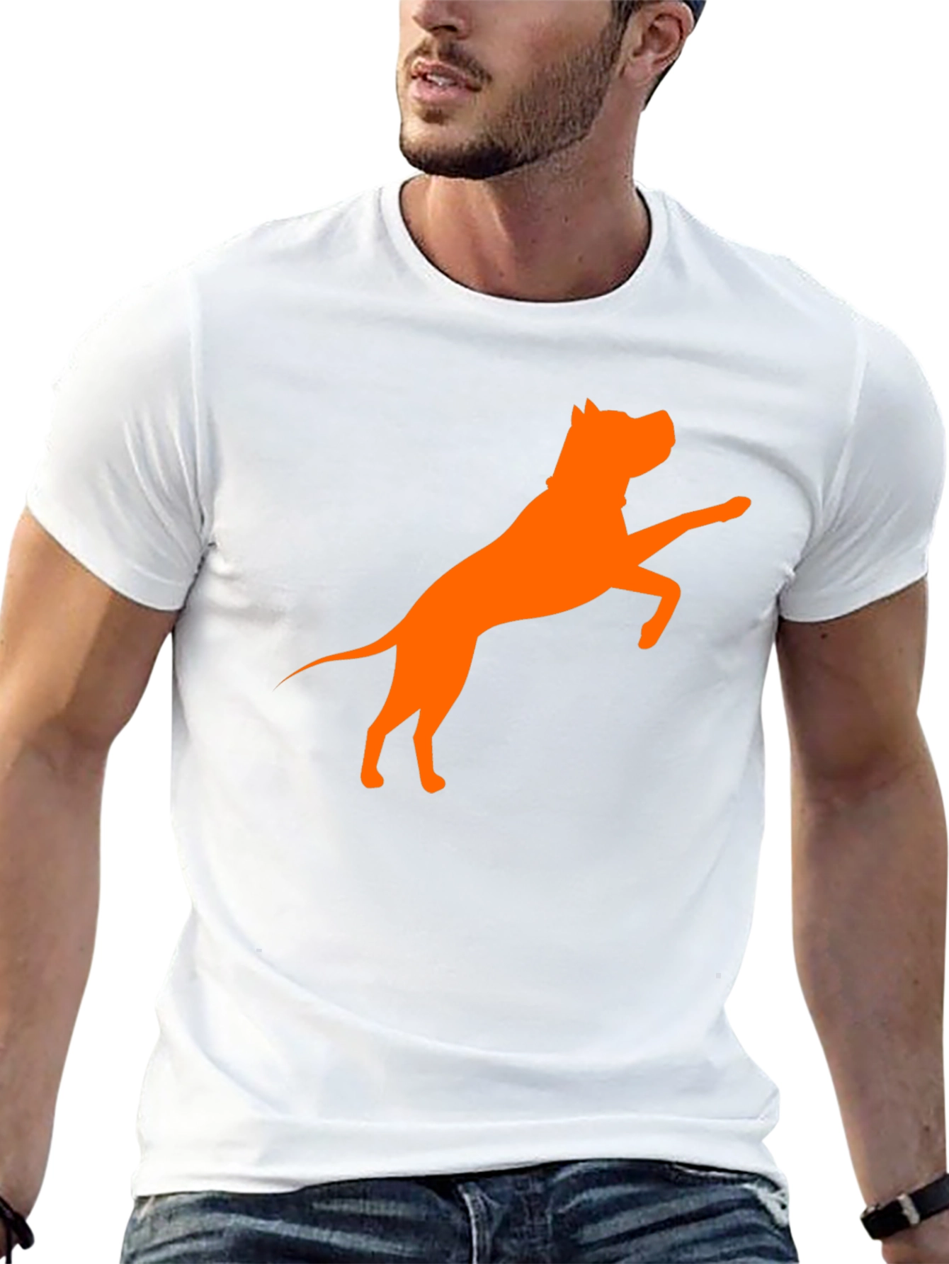 Pitbull Silhouette Graphic T-Shirt