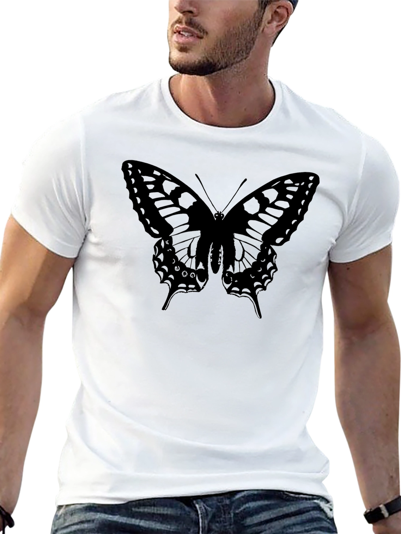 Butterfly Graphic Black T-Shirt