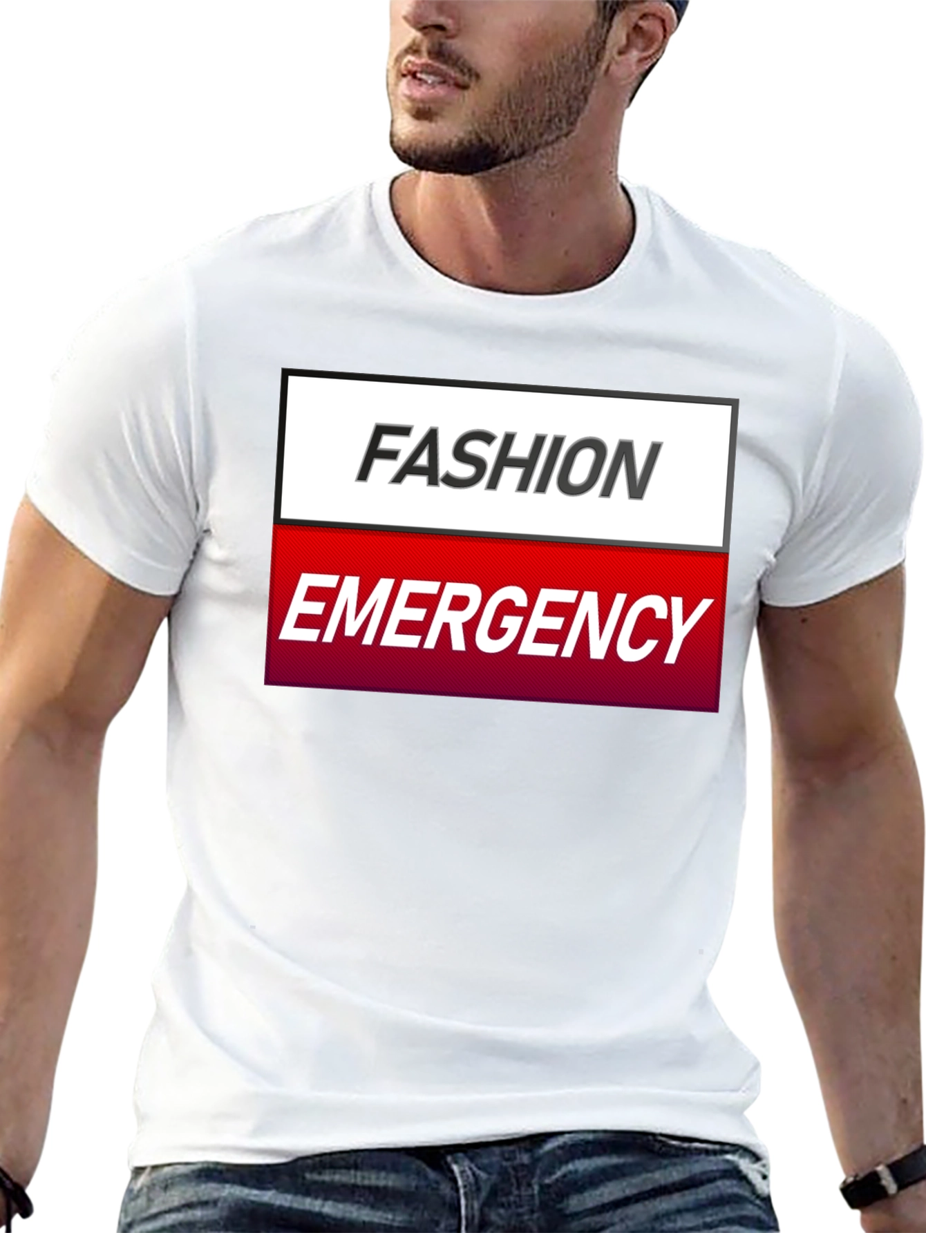 Fashion Emergency Graphic Tee - Stylish & Humorous