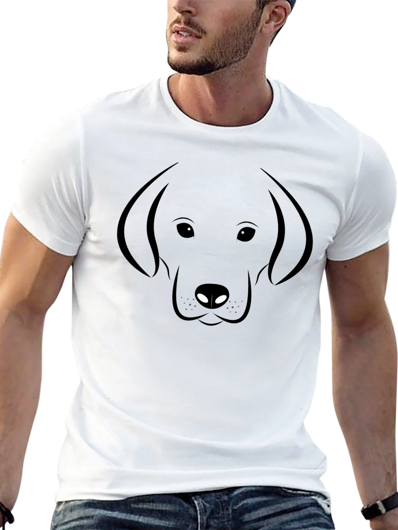 Dog Face Graphic Tee - Black
