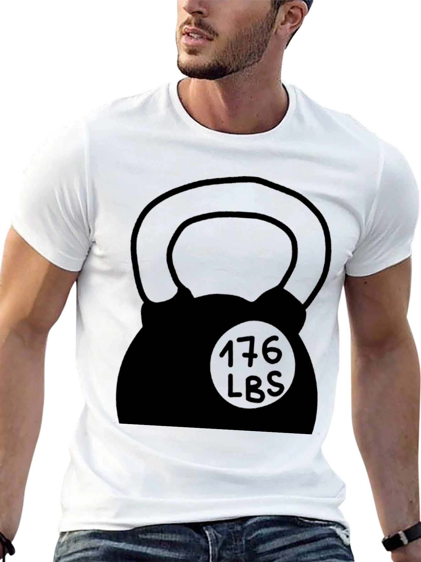 Black Kettlebell 176 LBS Weightlifting T-Shirt