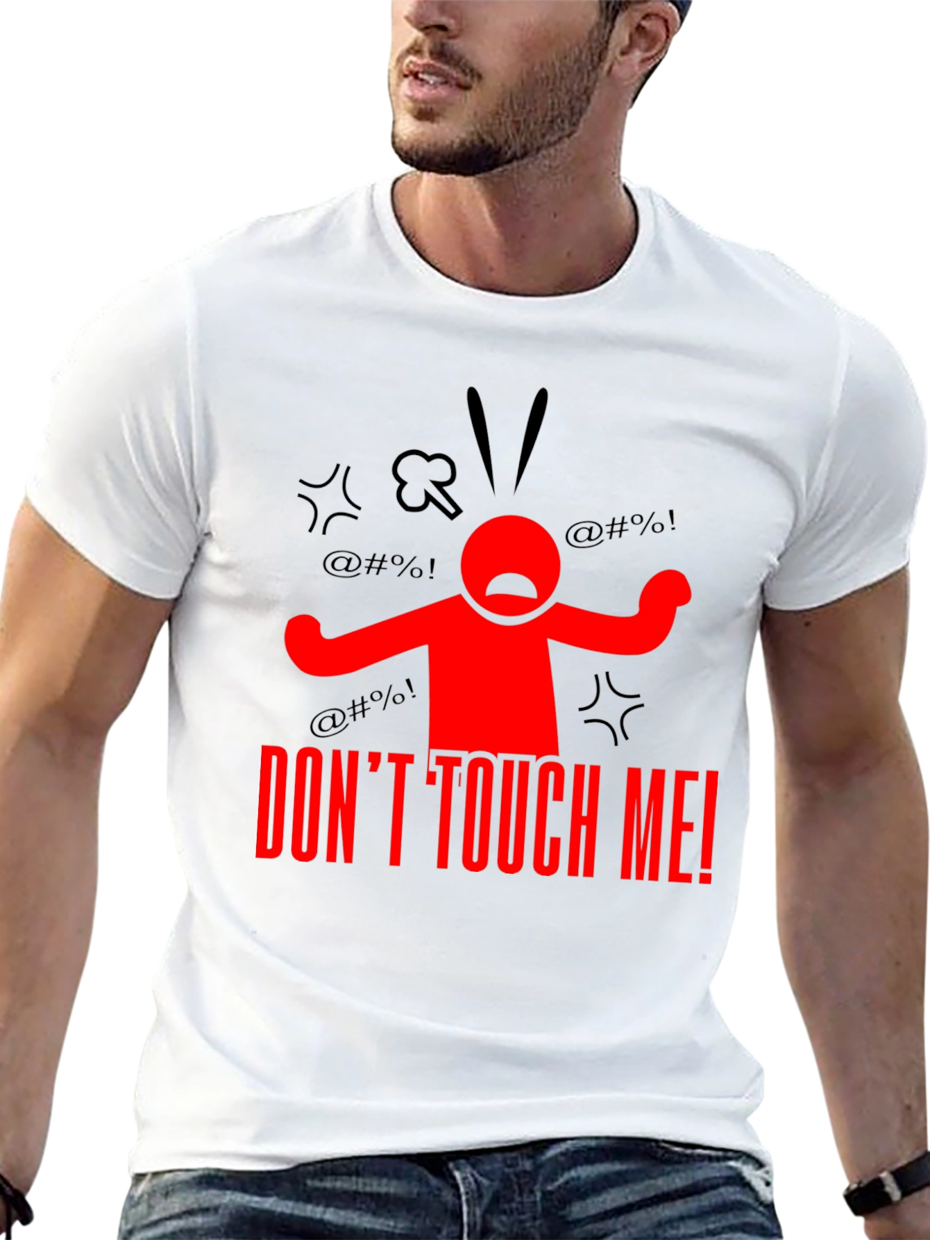 Dont Touch Me! Graphic Tee - Black Cotton T-Shirt