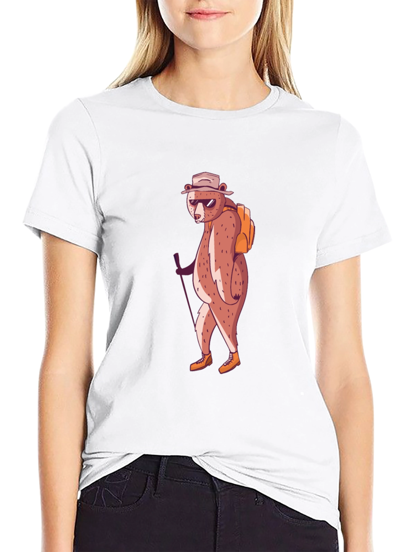 Hiking Bear Graphic Tee - Adventure Ready!
