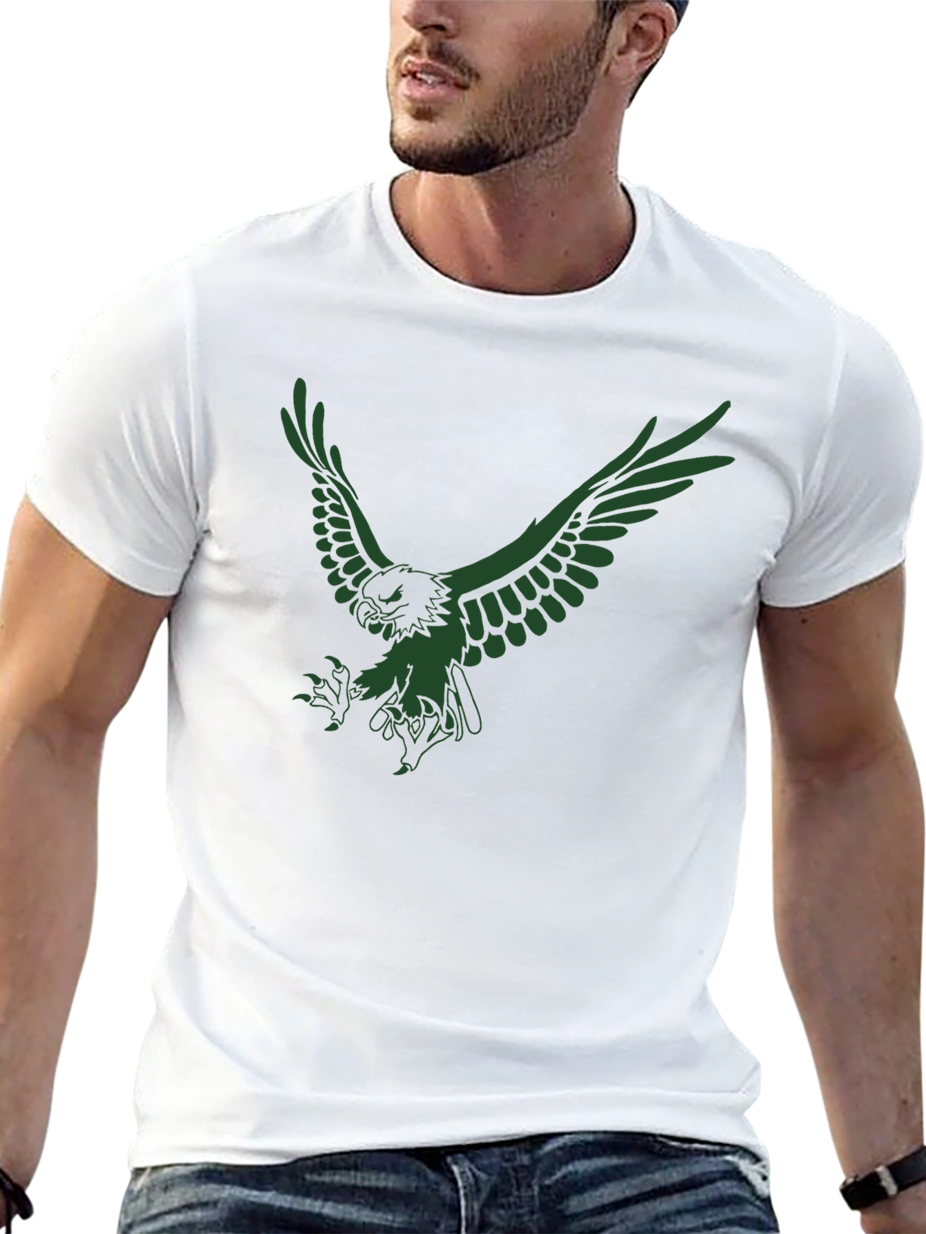 Mens Black Eagle Graphic T-Shirt