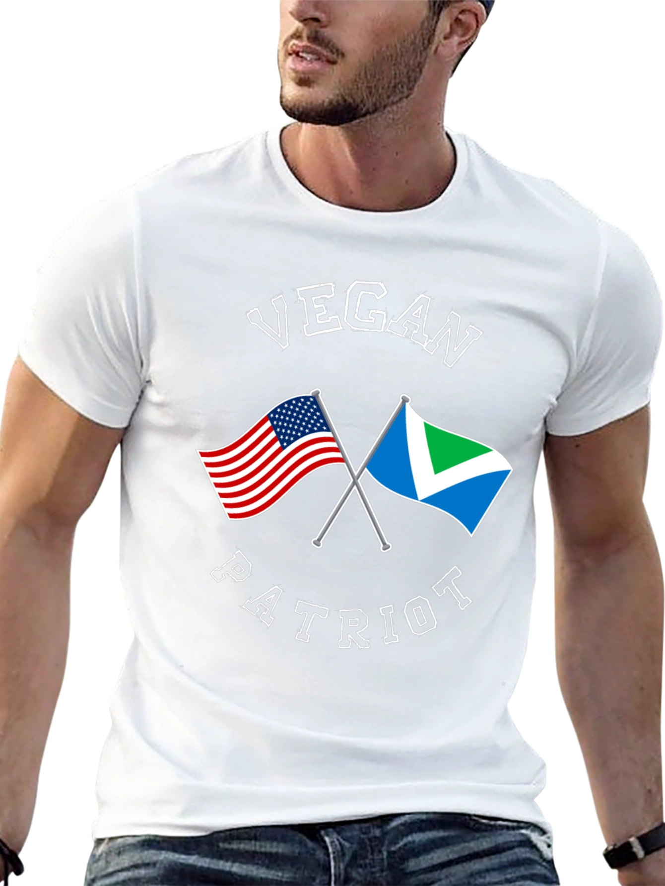 Vegan Patriot T-Shirt American Flag Design