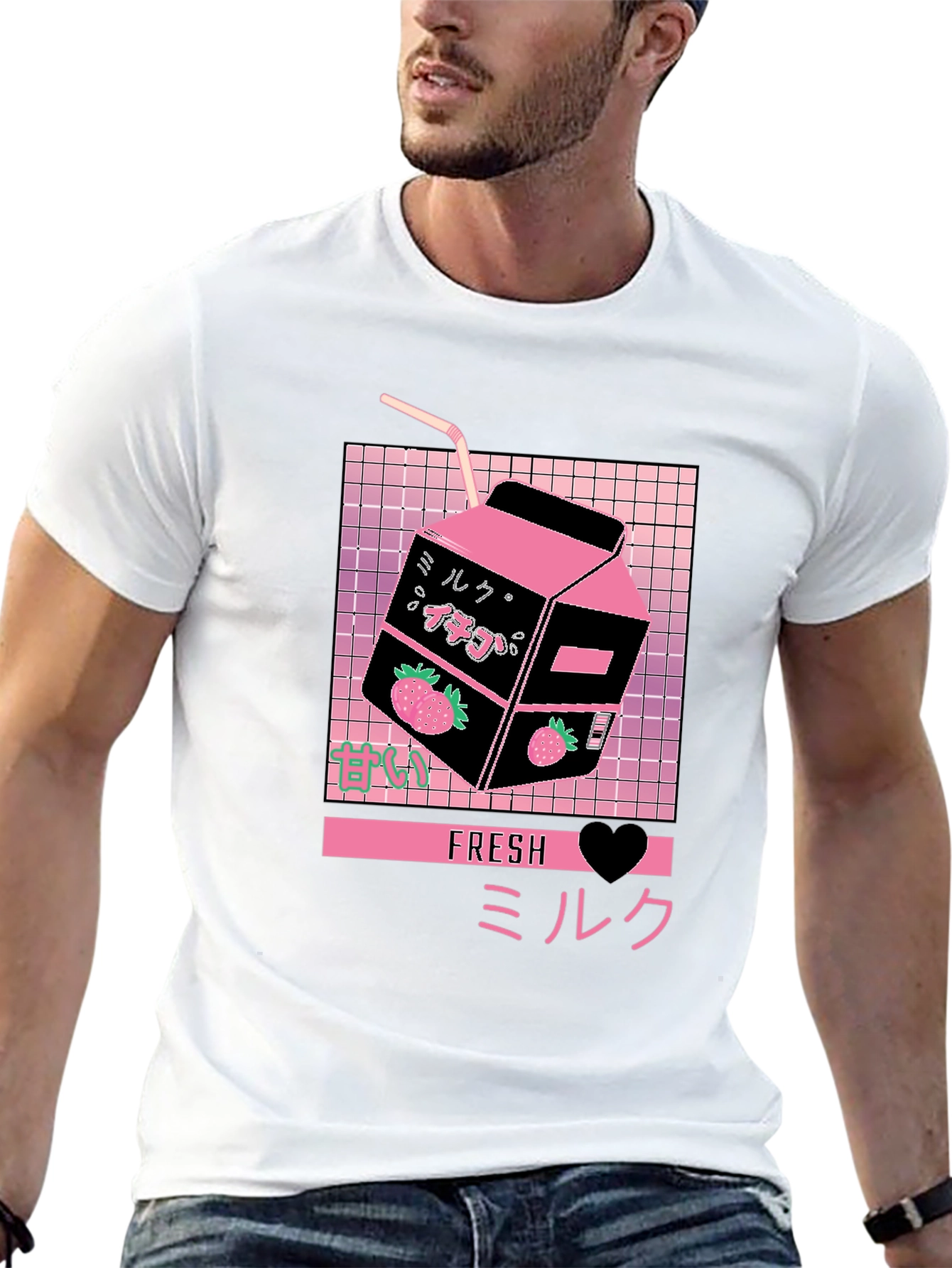 Fresh Milk Strawberry Aesthetic T-Shirt