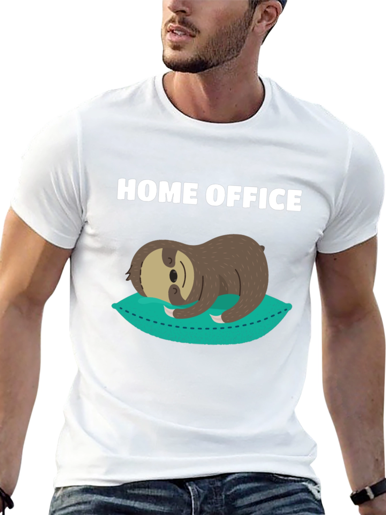 Home Office Sloth Graphic T-Shirt - Relaxed Fit