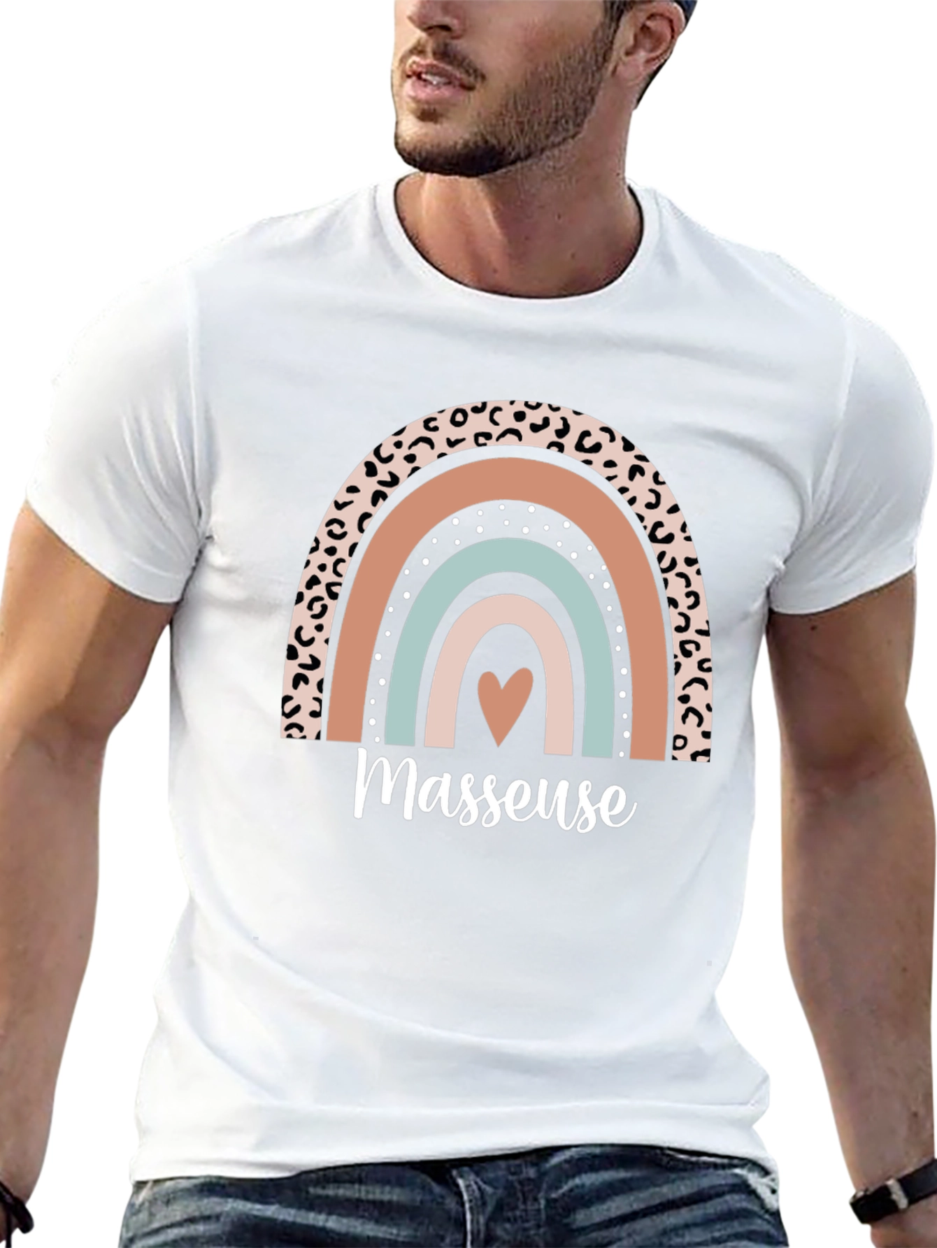 Masseuse Rainbow Graphic T-Shirt Relaxing Gift