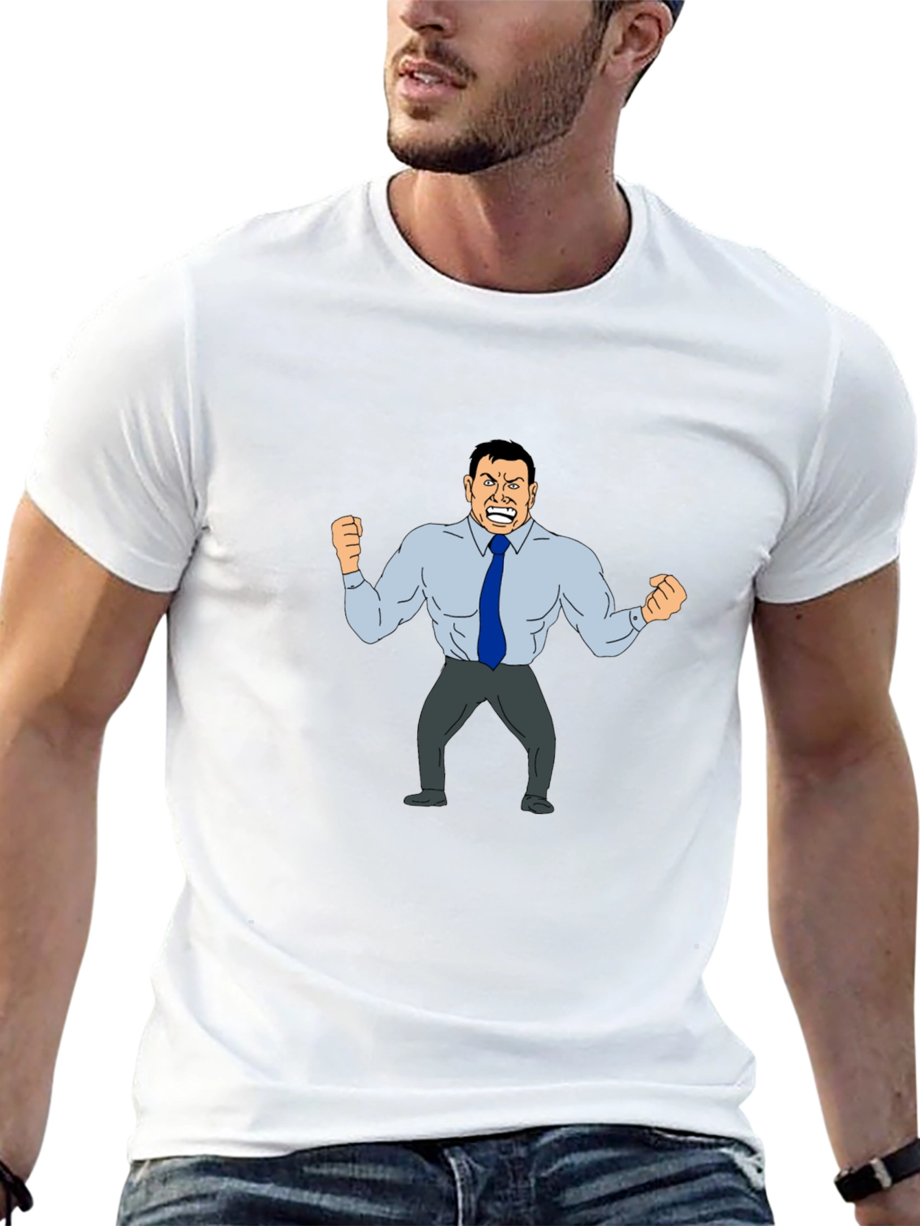 Angry Boss Cartoon Graphic T-Shirt