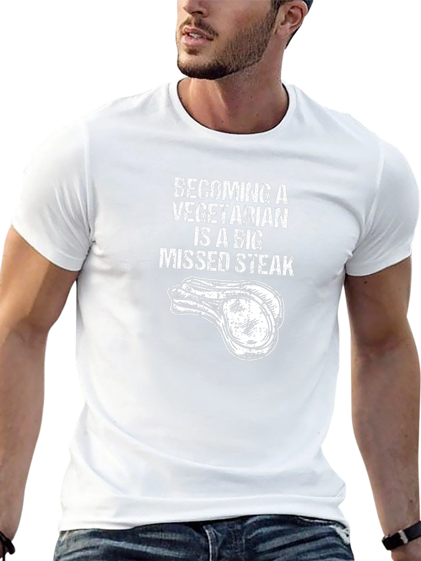 Missed Steak Graphic Tee - Funny Meat Lover Shirt