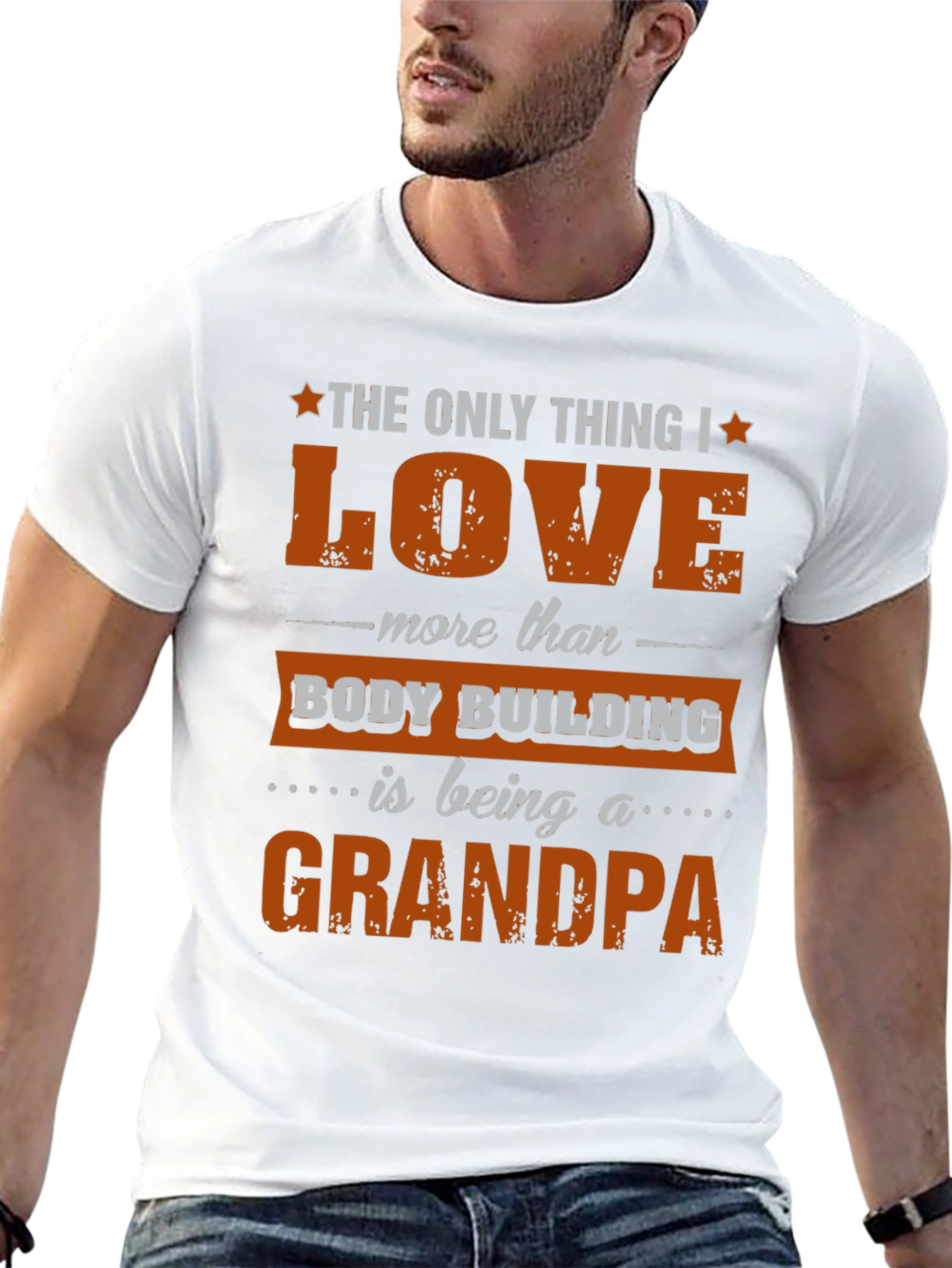Bodybuilding Grandpa T-Shirt Mens Graphic Tee