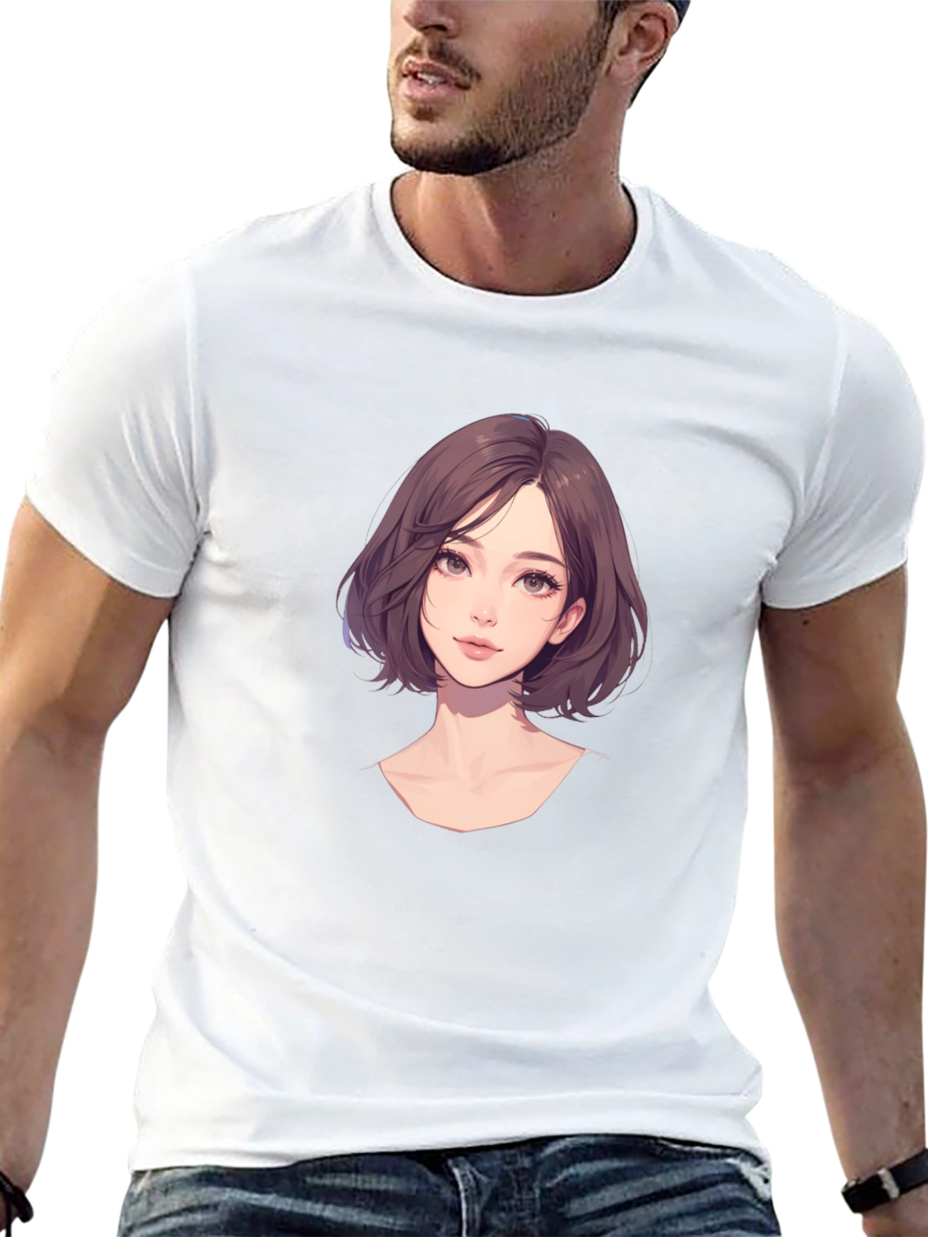Anime Girl Graphic Black T-Shirt